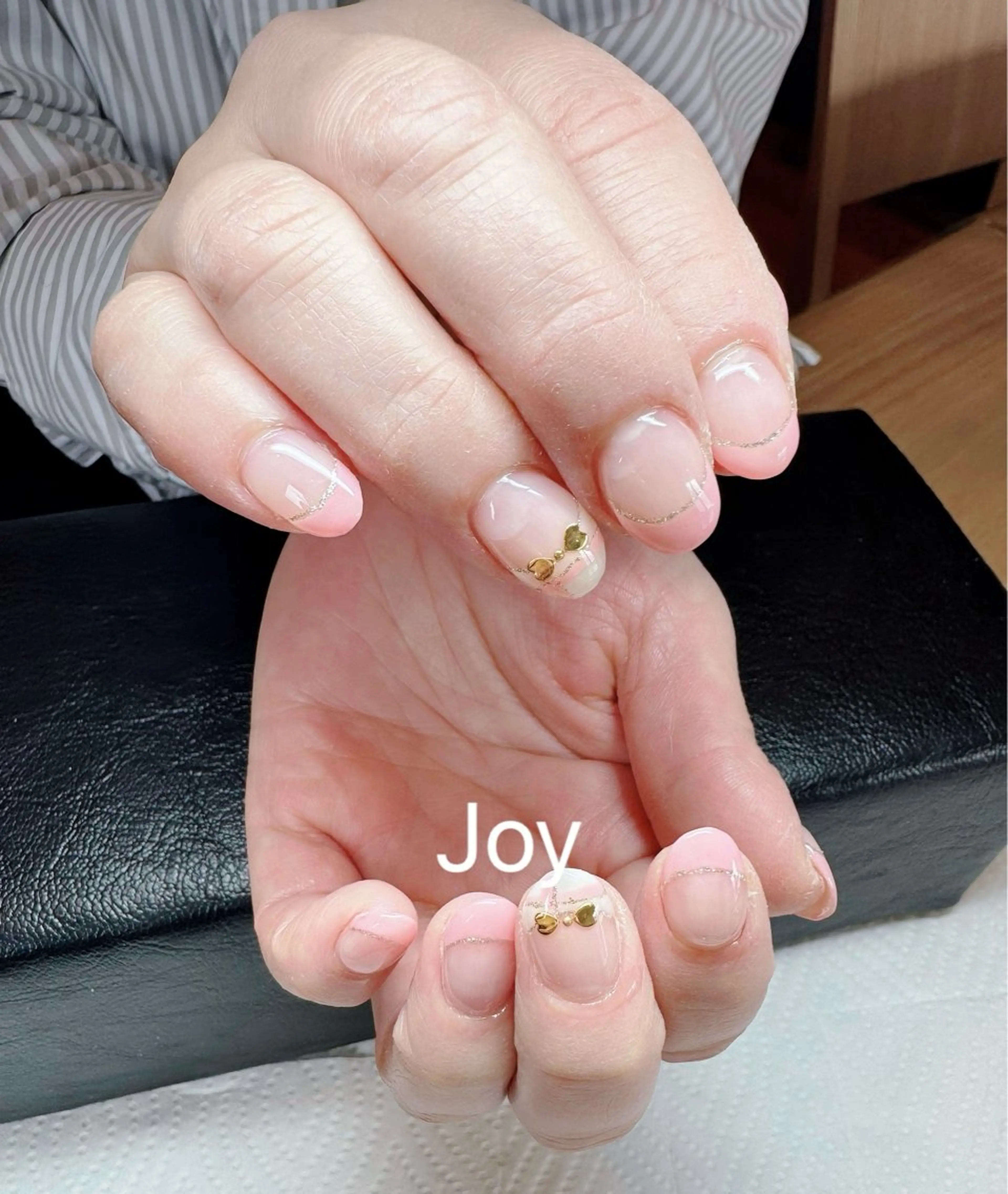 ネイル アートネイル フレンチネイル ラメ(グリッター) 持ち込み シンプルネイル Nail Salon JOYのネイルデザイン