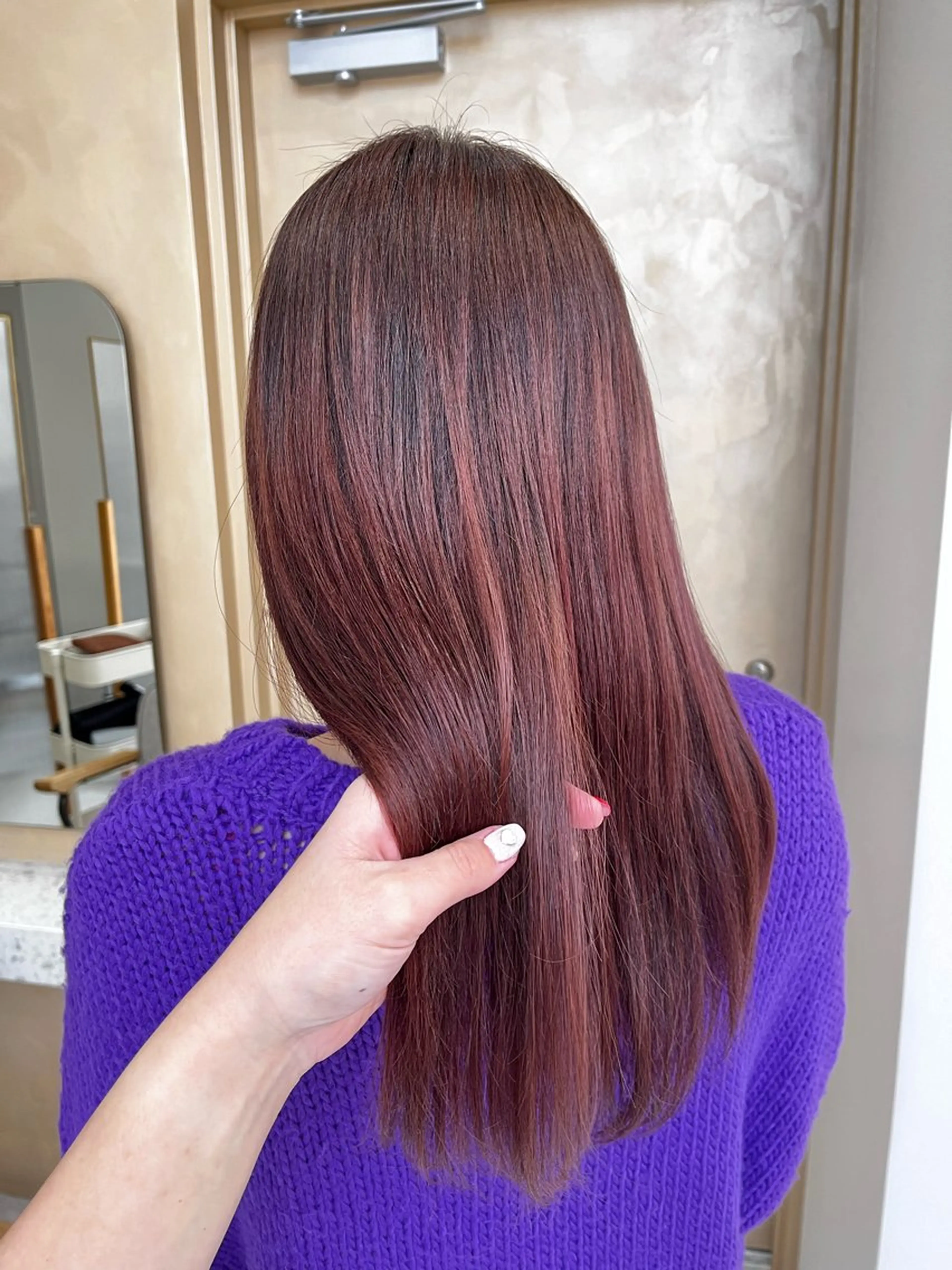 セミロング カラー ヘアアレンジ カット ヘアカラー トリートメント 🥀暖色韓国ヘア💕 保科侑花のヘアスタイル