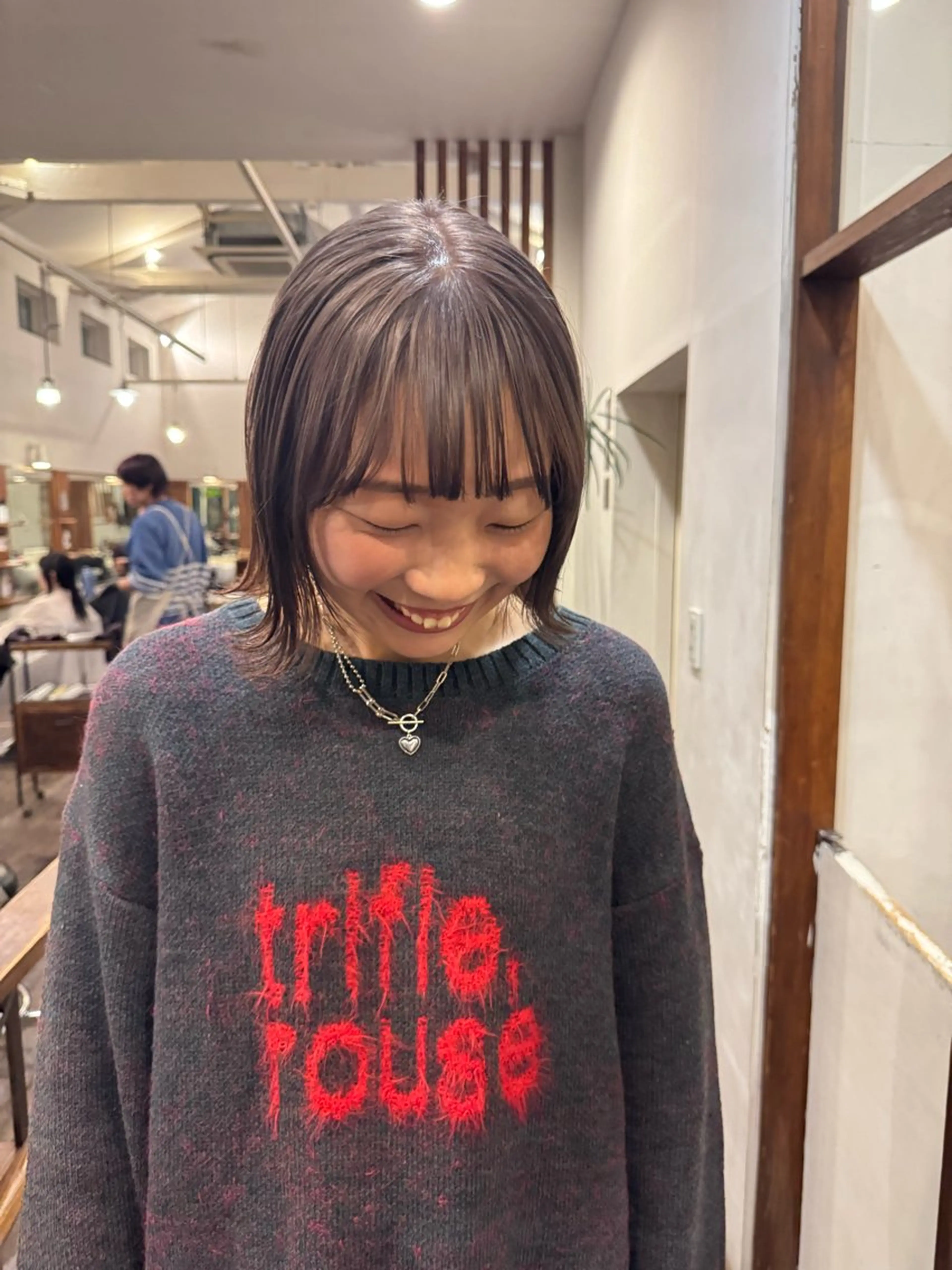 カラー ブリーチ グレージュ ラベンダーカラー ラベンダーグレージュ ラベンダーグレー ヘアカラー MOK大阪梅田店 Asahiのヘアスタイル