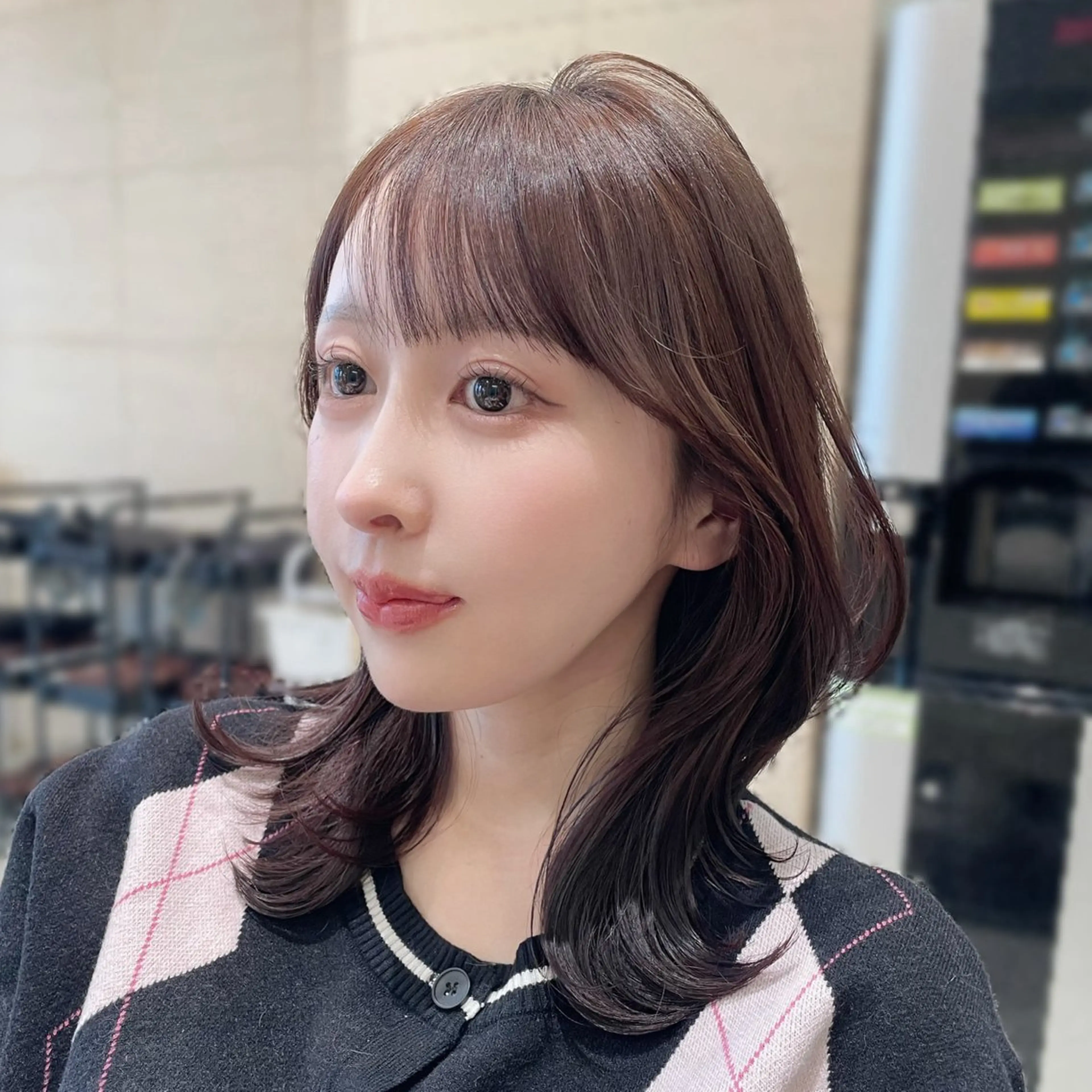 セミロング カラー カット ヘアカラー トリートメント レイヤー×顔周 り×髪質改善/MIUのヘアスタイル