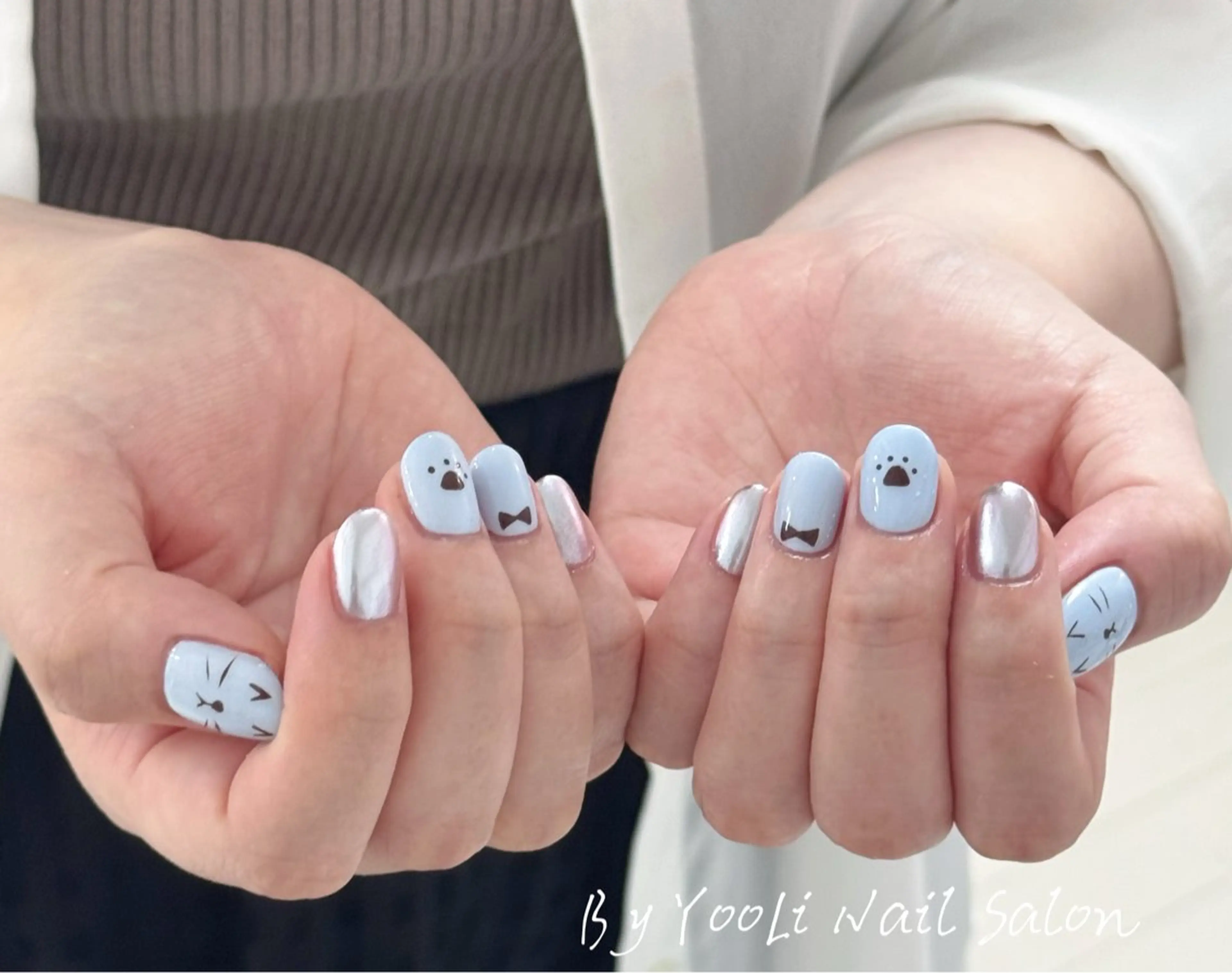 ネイル アートネイル オーロラネイル チークネイル フレンチネイル ガラスフレンチ ハンドネイル 🎀🎀YooLi Nail Salonのネイルデザイン