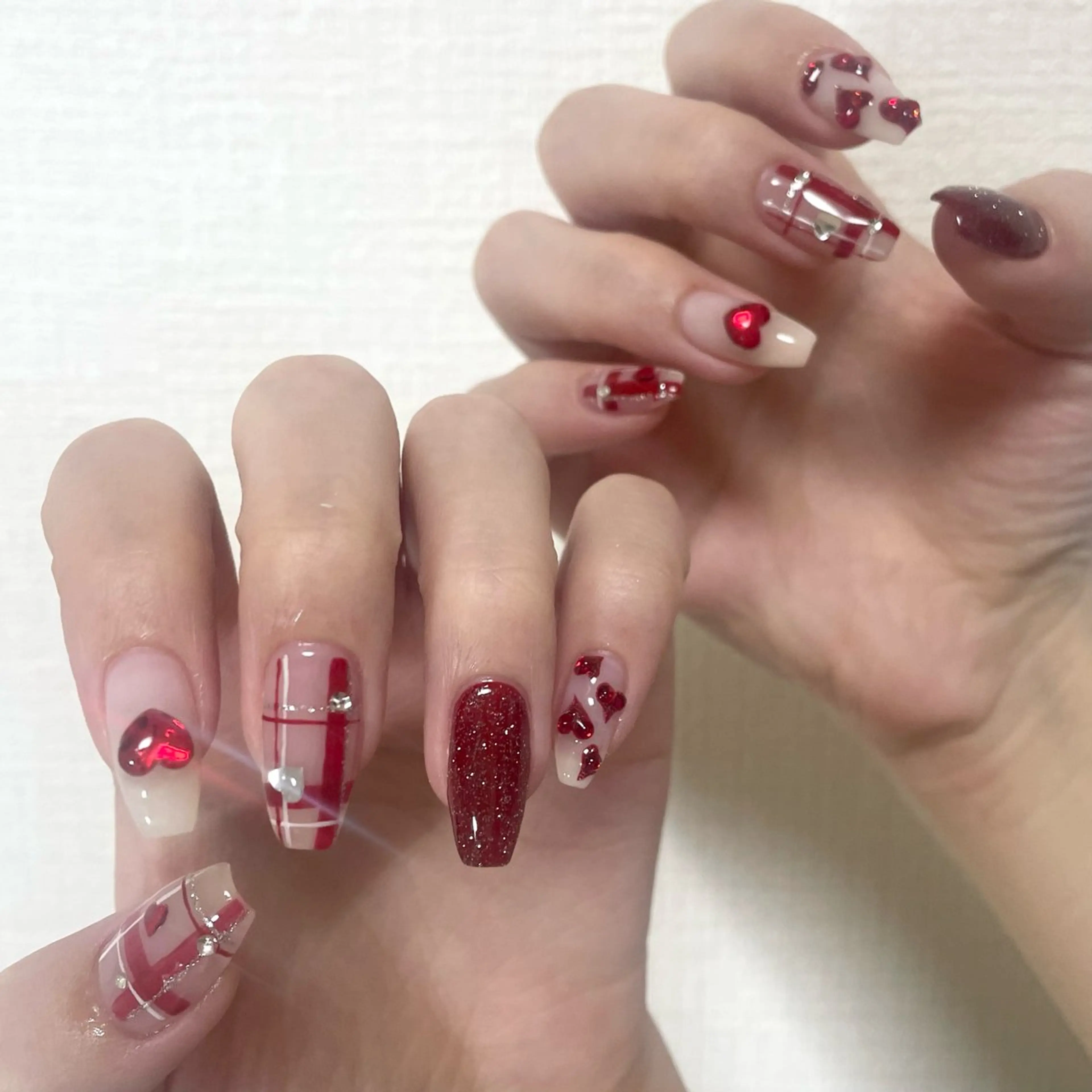 ネイル ハート キラキラネイル ma naのネイルデザイン