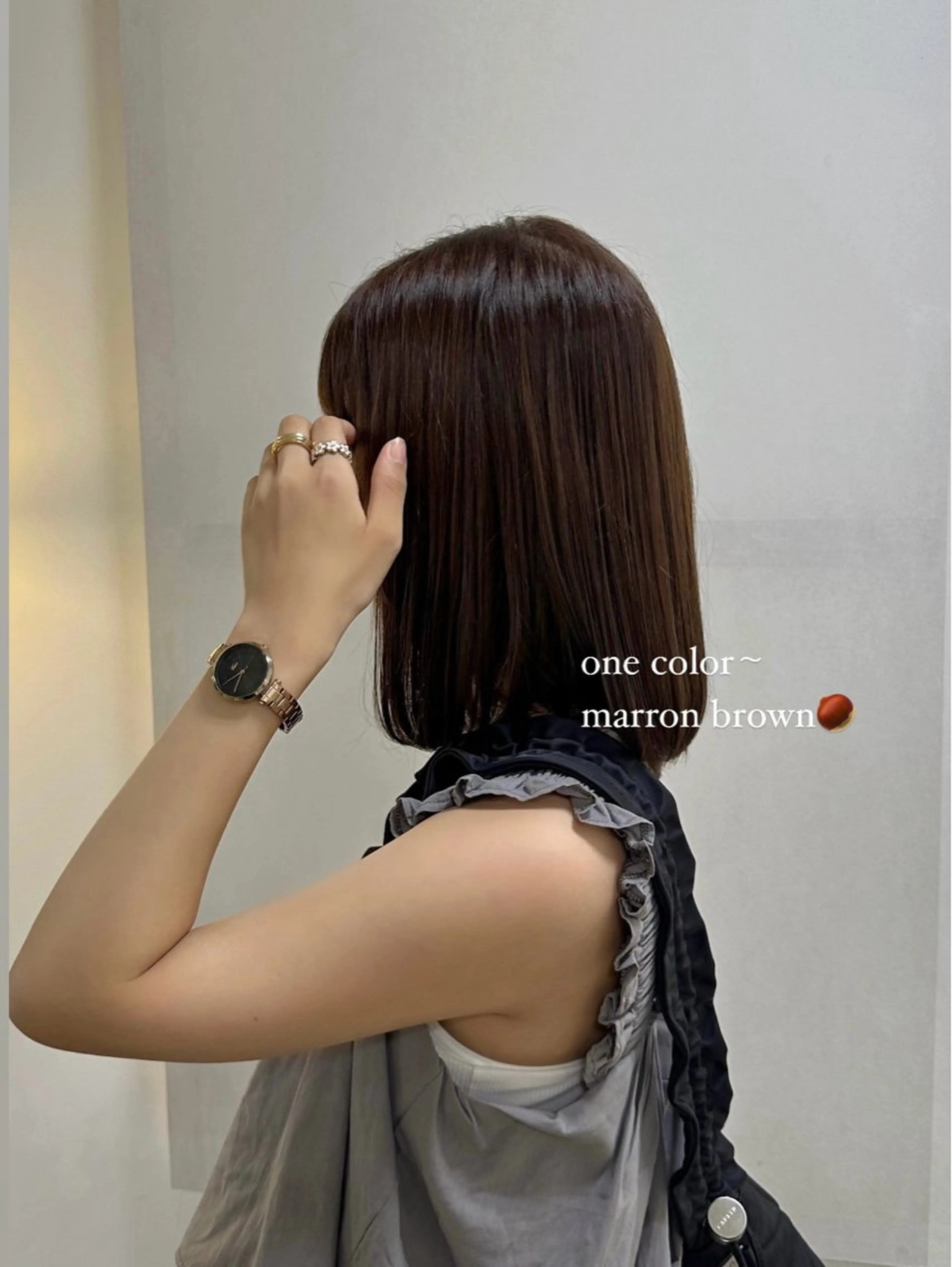 ミディアム カラー ブラウンカラー マロンブラウン cipre あゆみのヘアスタイル