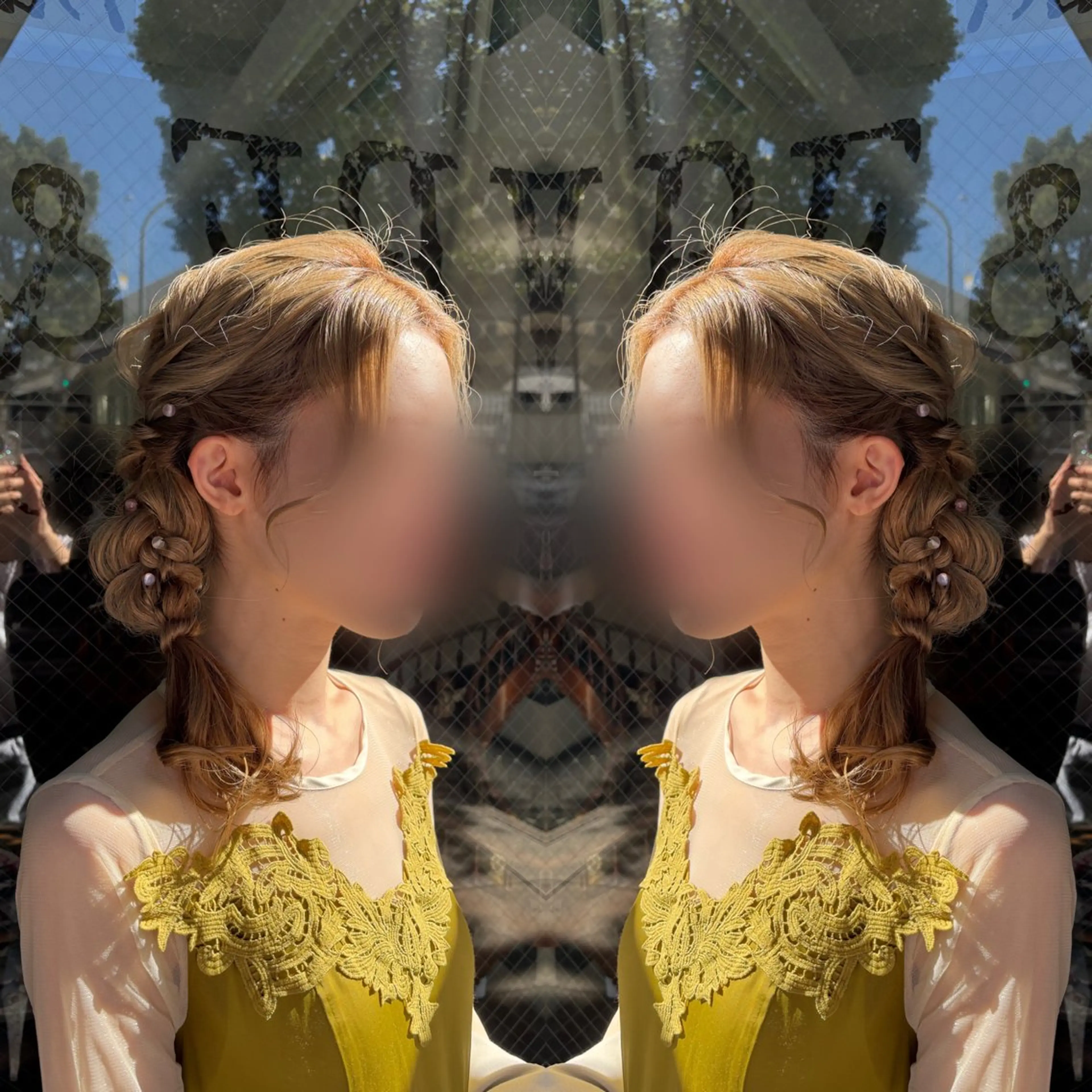 セミロング ヘアアレンジ ☻モエカ/ハイトーン アレンジ☻のヘアスタイル