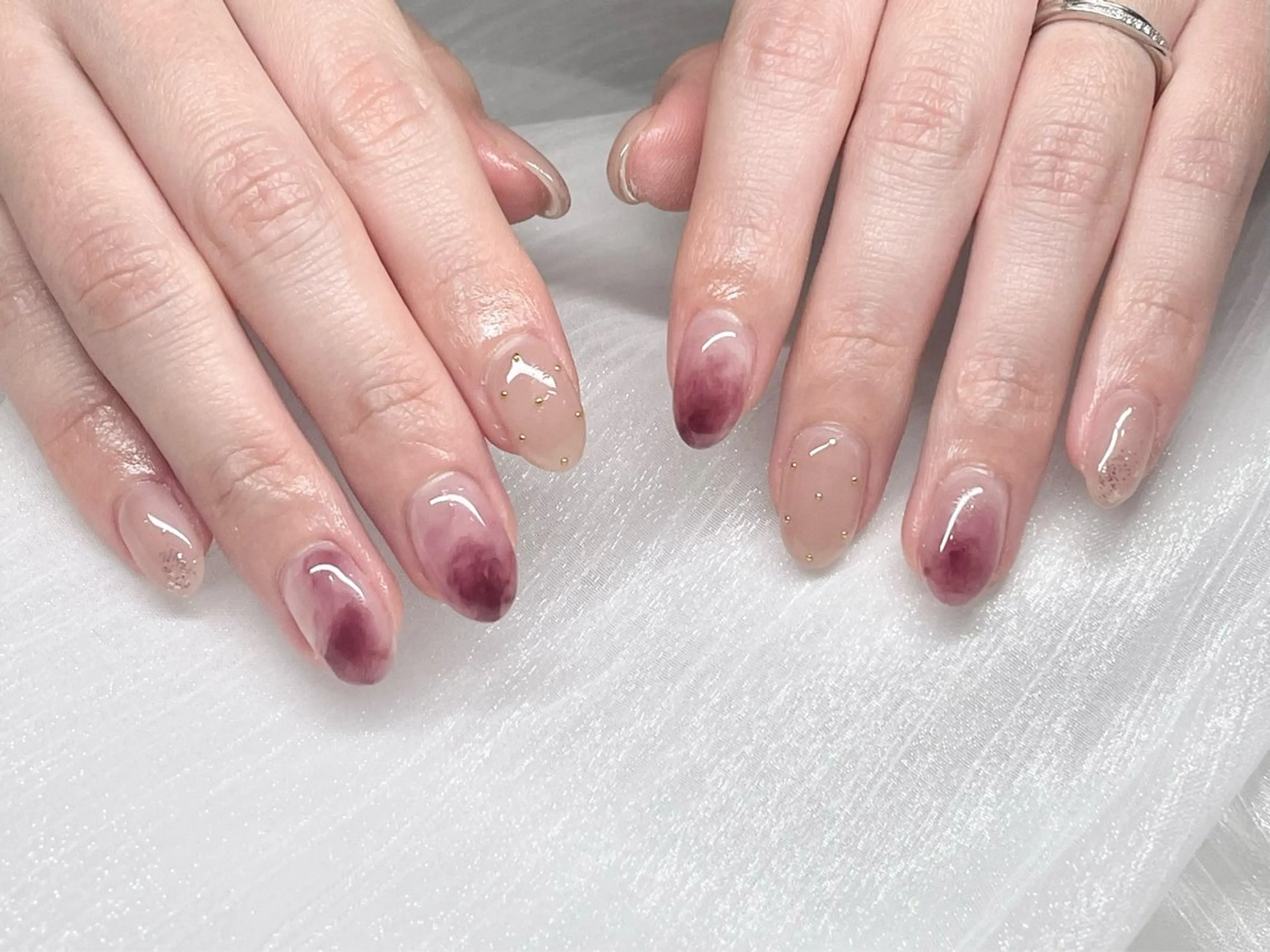 ネイル チークネイル フットネイル フレンチネイル ジェルネイル ガラスフレンチ ハンドネイル Rimi.+ チナミのネイルデザイン