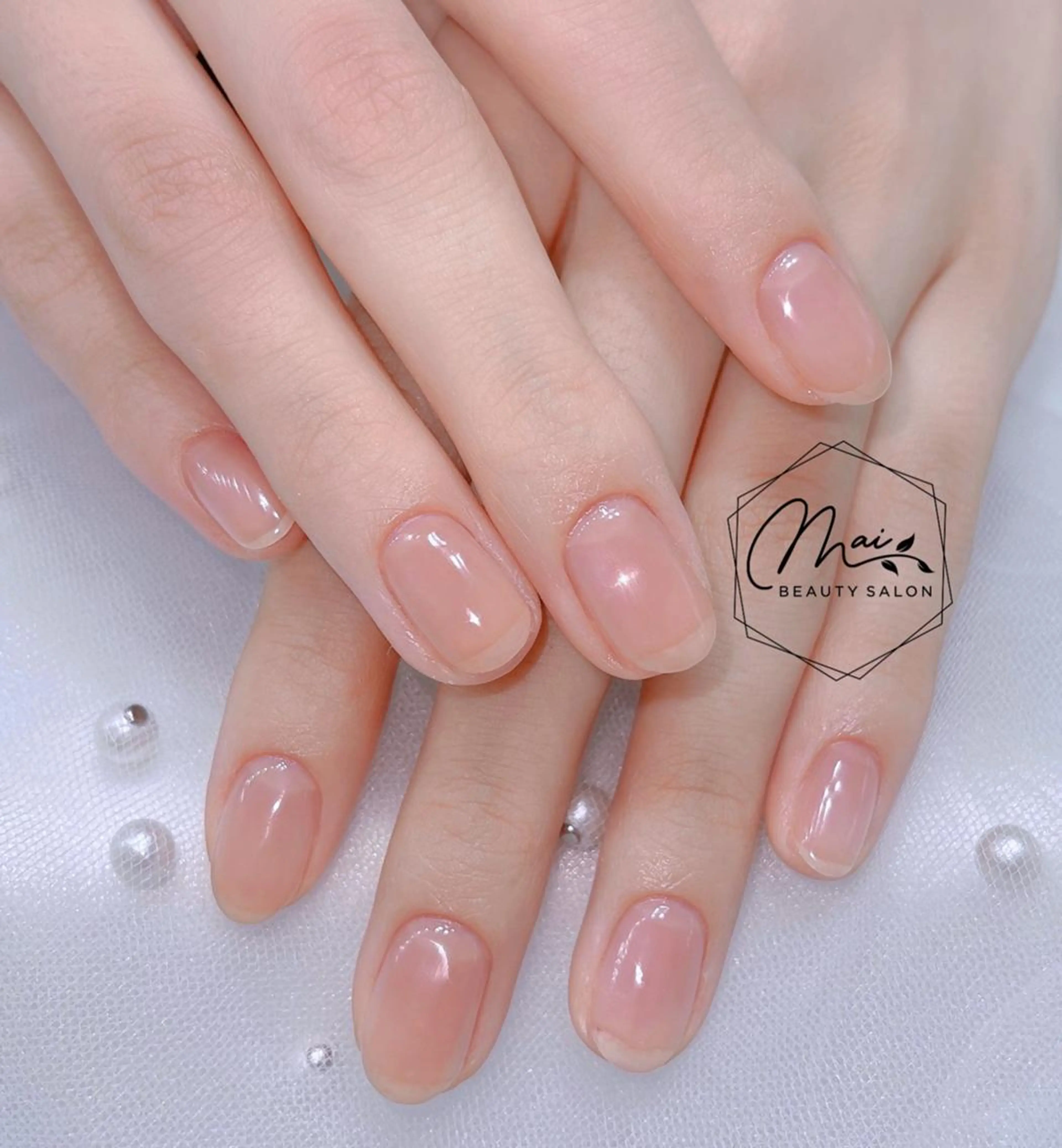 ネイル オーロラネイル 長さ出し フラッシュネイル フレンチネイル ジェルネイル MaiBeauty To Toのネイルデザイン