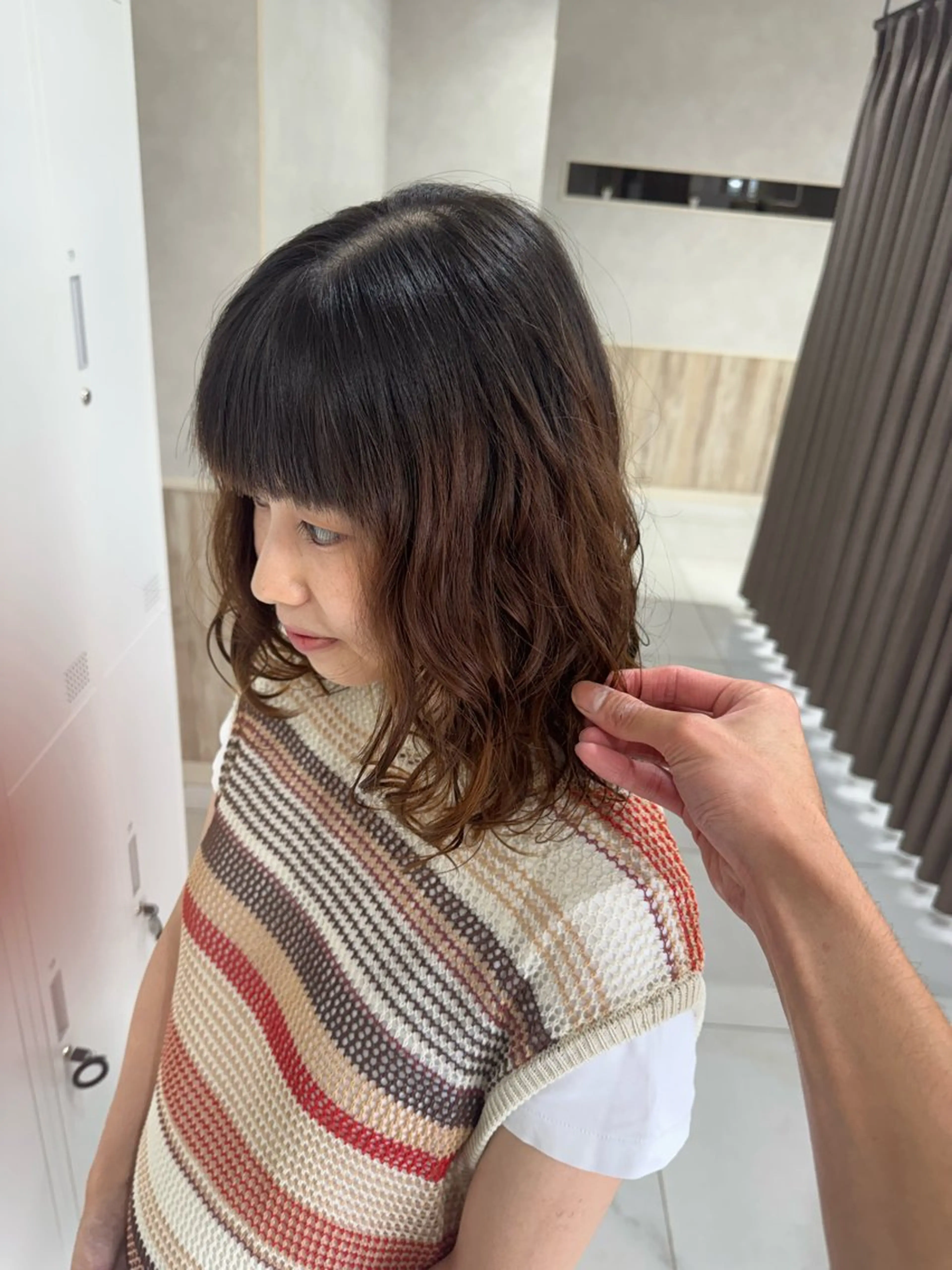 セミロング パーマ セミロングパーマ デジタルパーマ ニュアンスパーマ グランデュール焼津 SEIRYU🐉のヘアスタイル