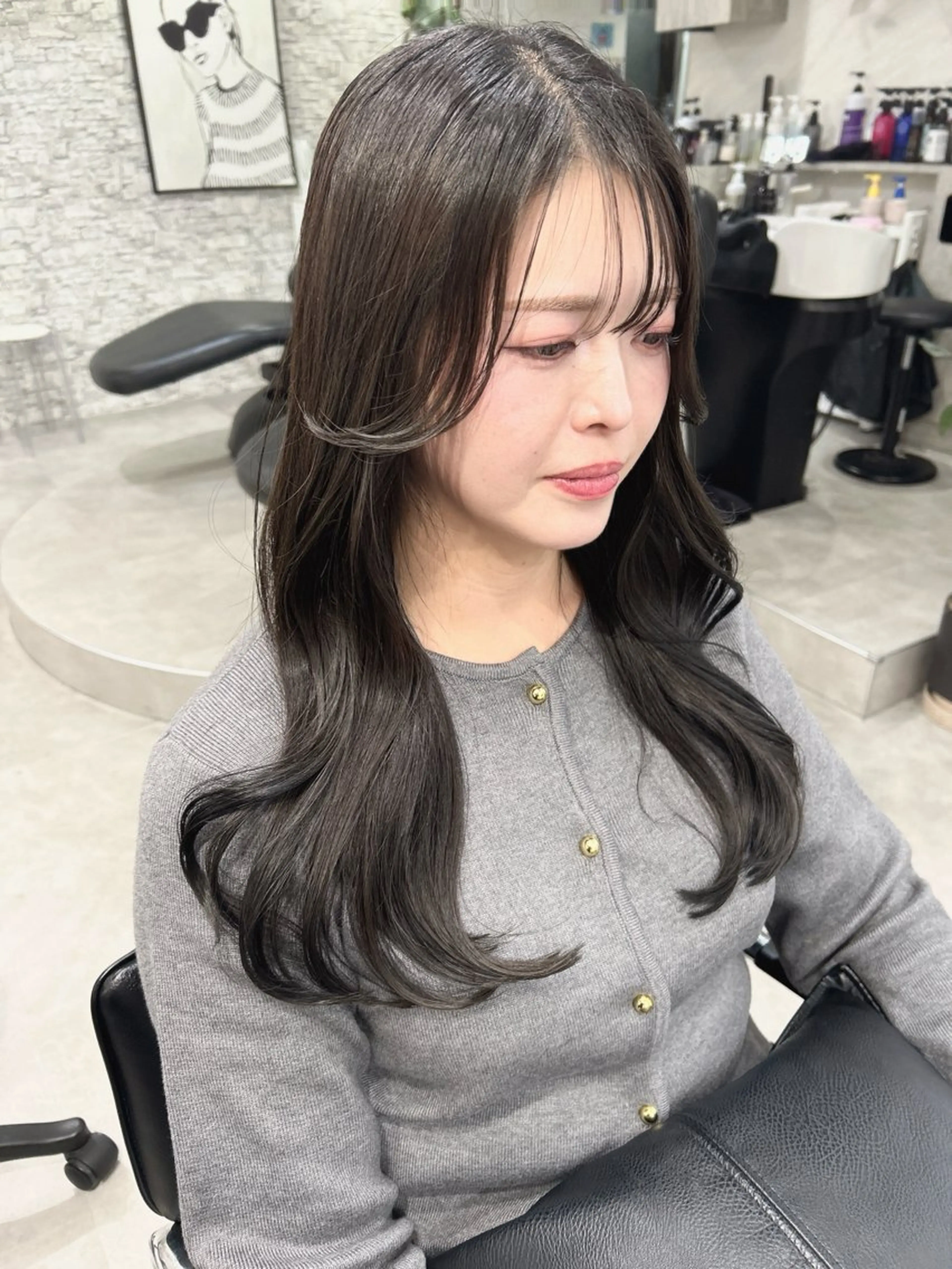 ロング カラー カット ヘアカラー トリートメント 髪質改善will hairdesignのヘアスタイル