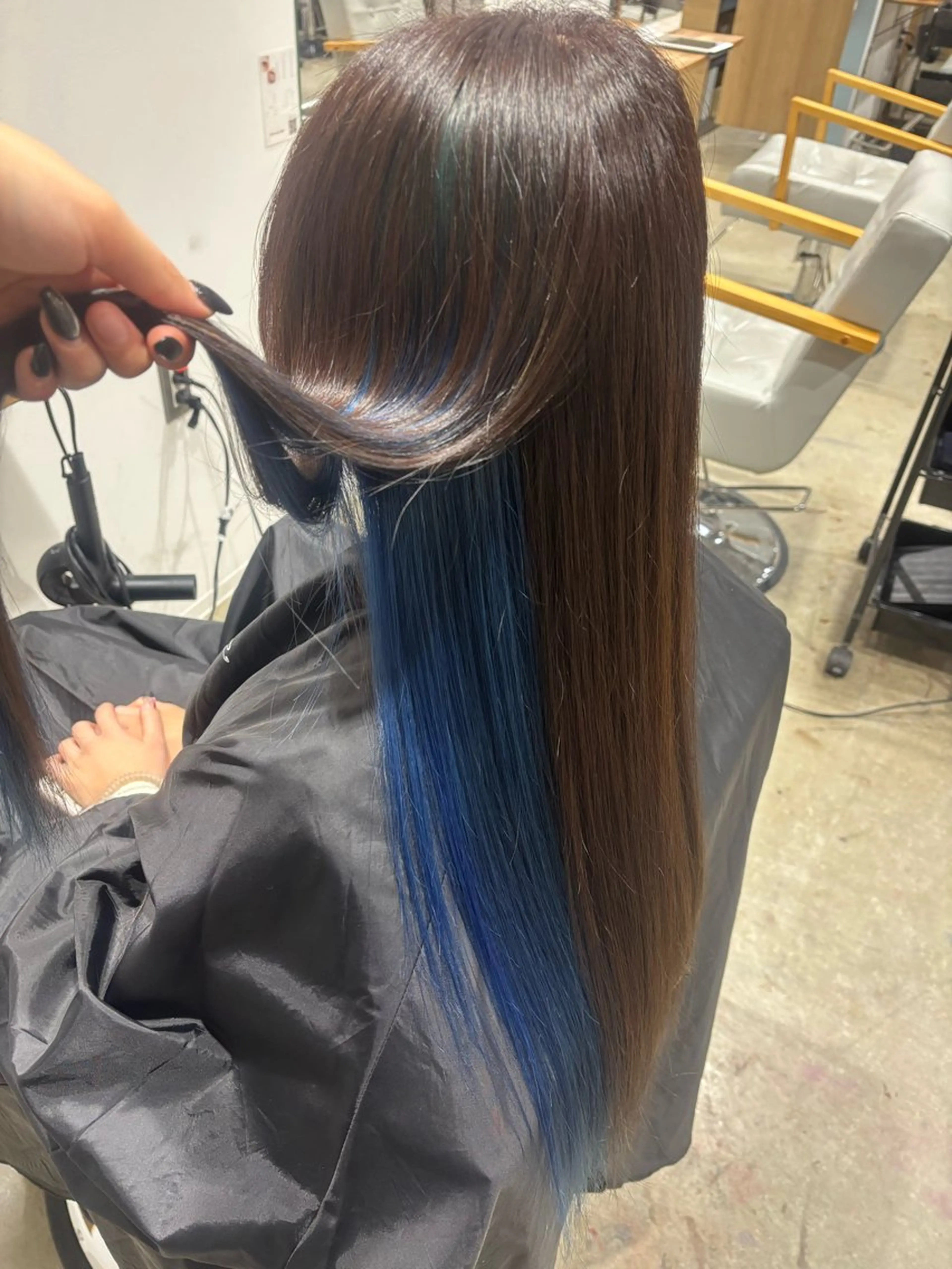 ロング カラー ブルーカラー ブラウンカラー ココアブラウン flammeum川越所属・⭐️mona /川越⭐️のヘアスタイル