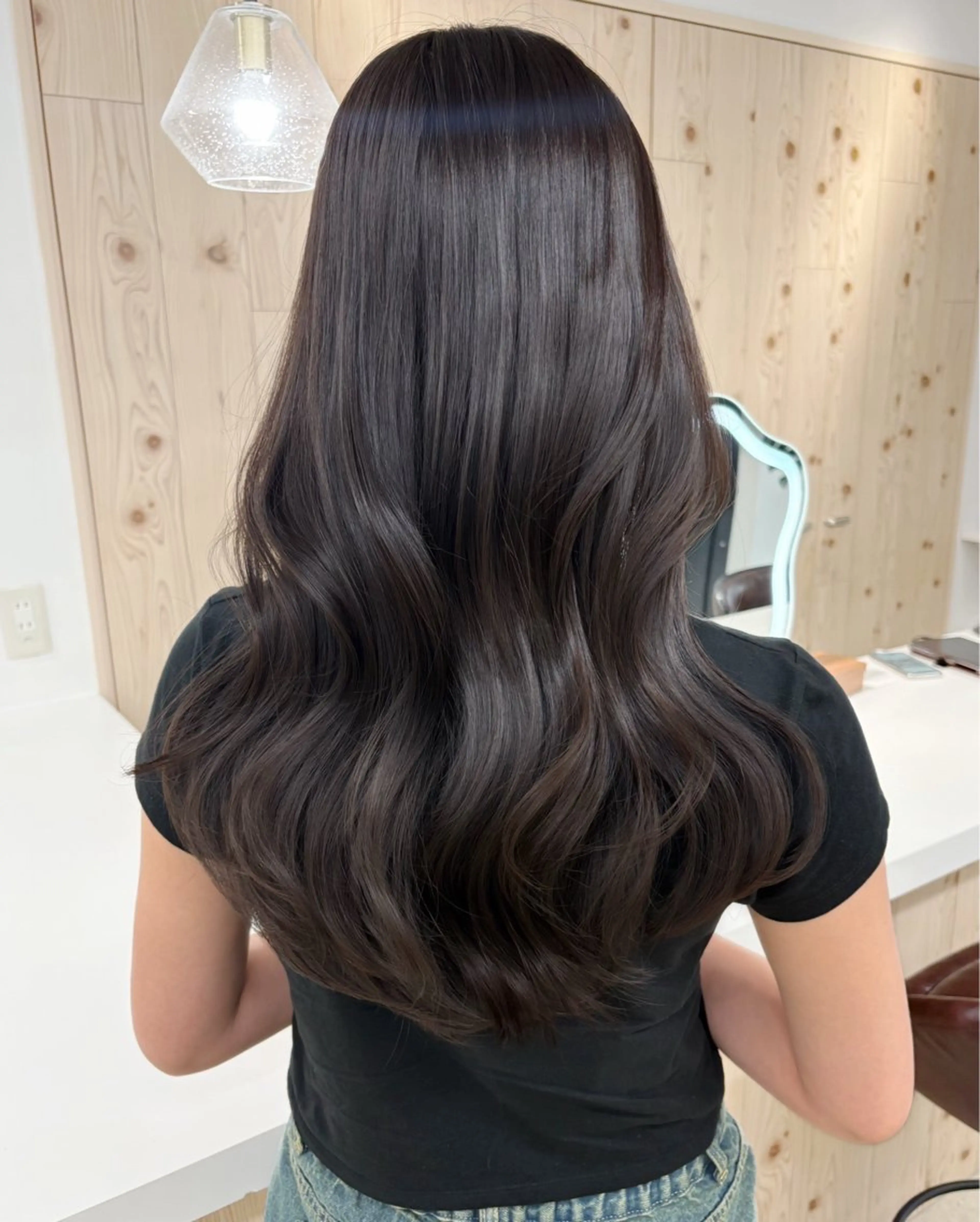 ロング カラー カット ヘアカラー トリートメント ヘアセット 新宿/韓国ヘア/ 髪質改善ストレートのヘアスタイル