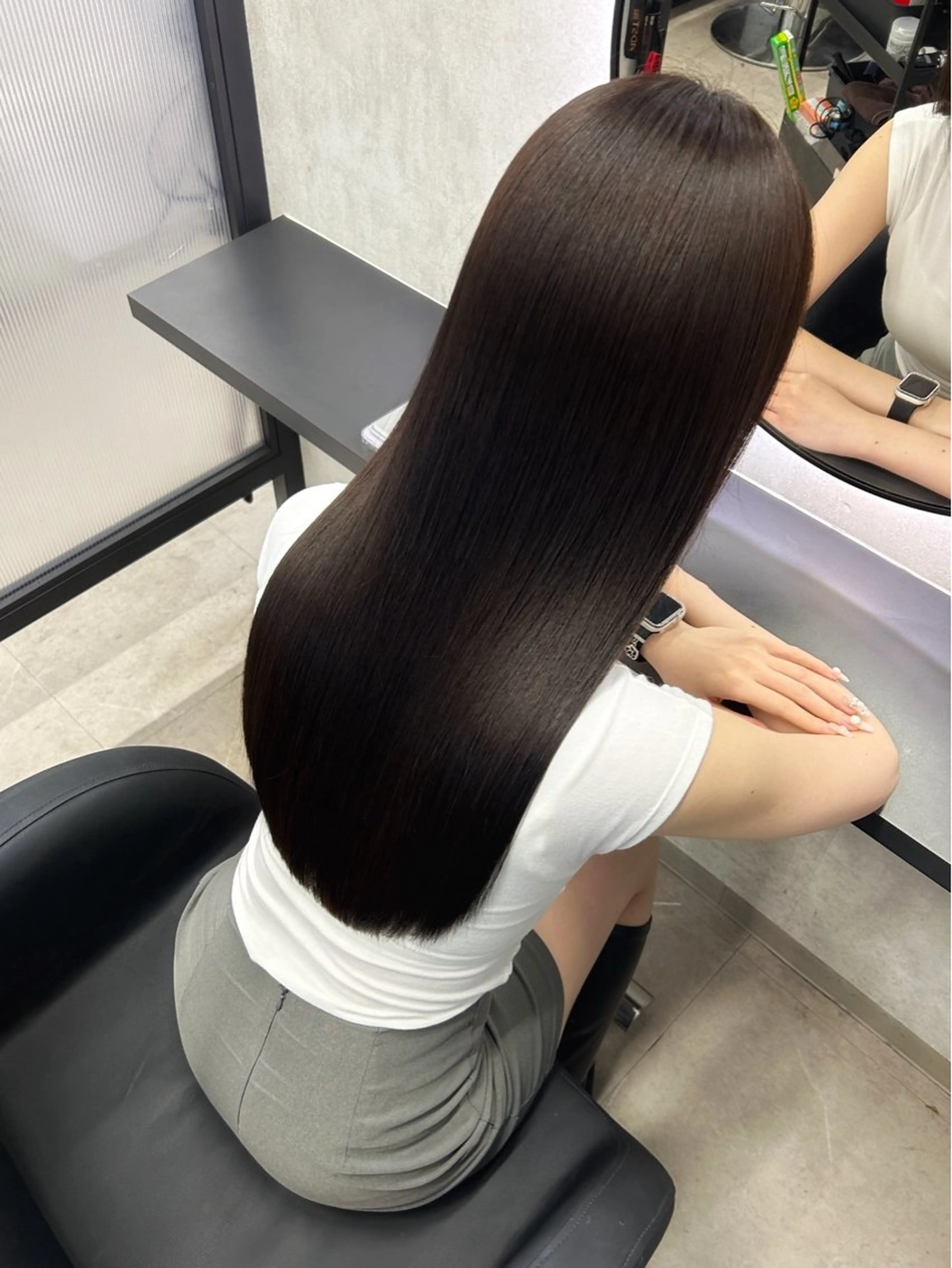 ロング カラー 髪質改善 韓国風ヘア レイヤーカット ロング 縮毛矯正 新宿/美髪矯正 髪質改善/韓国風山本のヘアスタイル