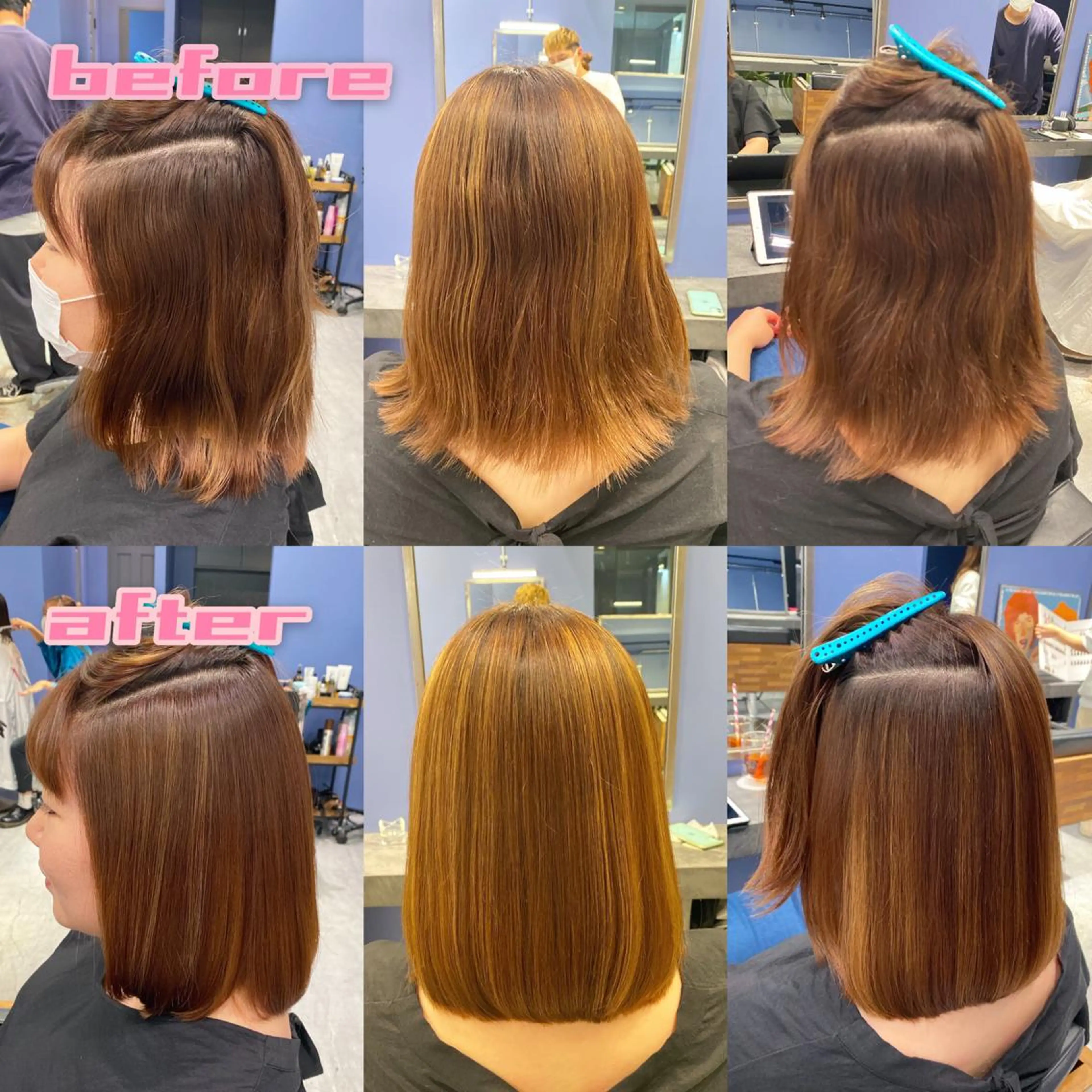 セミロング カラー パーマ 縮毛矯正 ストレートパーマ カット 縮毛矯正 トリートメント ブリーチ縮毛矯正/ デサキ ショウヘイのヘアスタイル