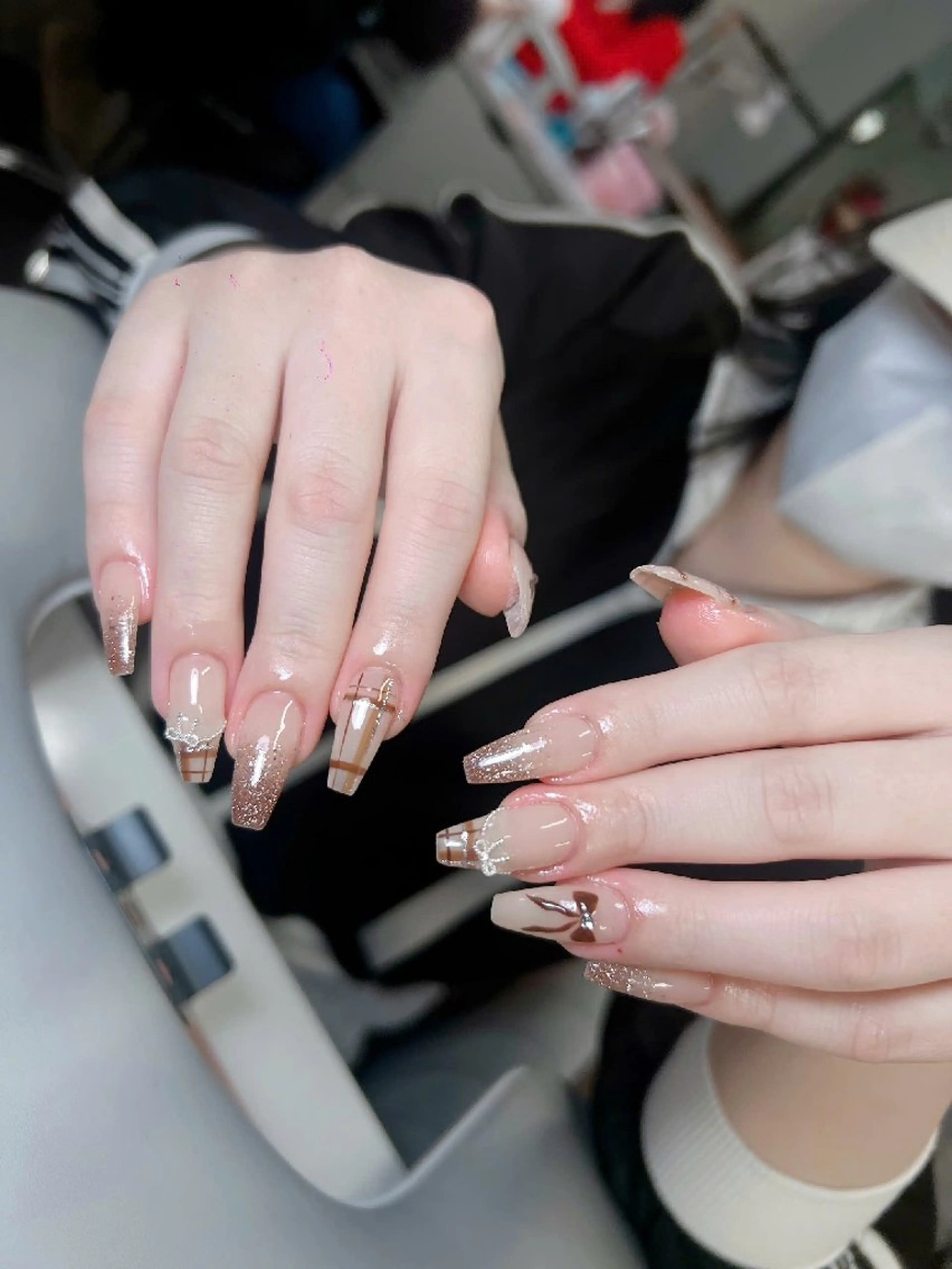 ネイル 成人式 フラッシュネイル フレンチネイル ジェルネイル グラデーション Lya Nail_ Umikoのネイルデザイン