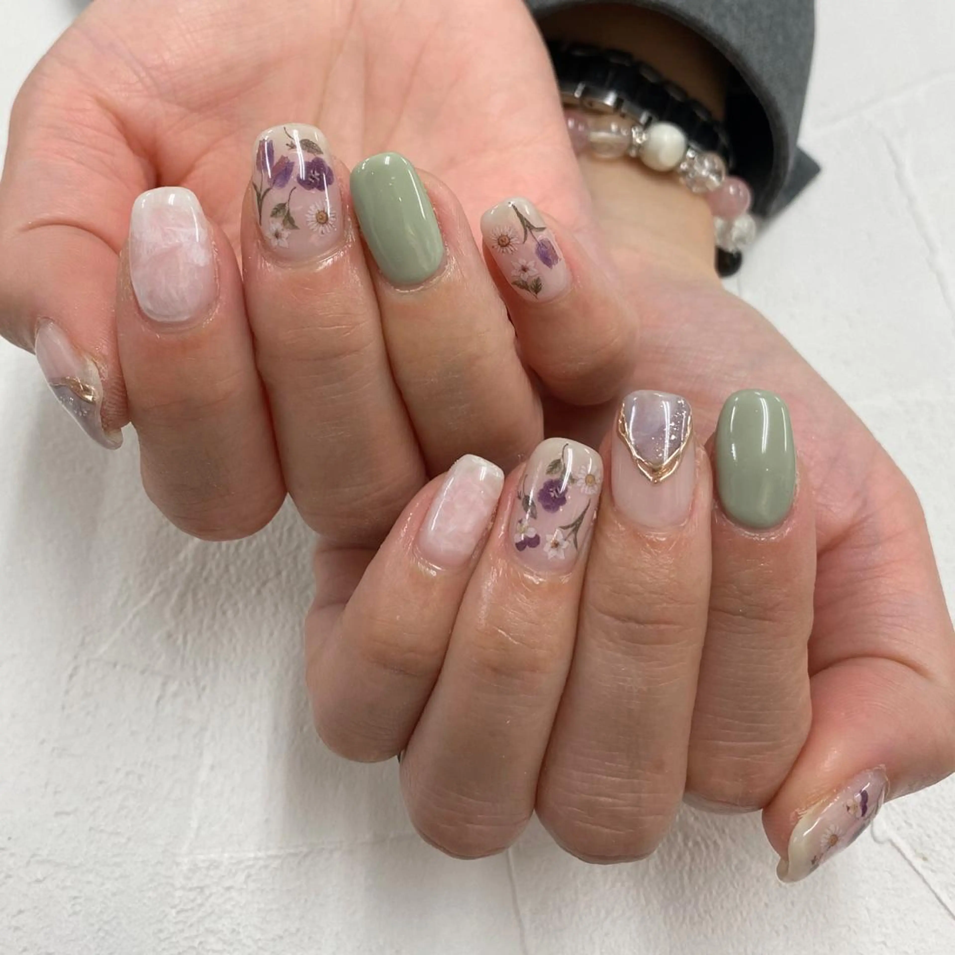 ネイル フットネイル フレンチネイル ジェルネイル ガラスフレンチ グラデーション ハンドネイル NUMAZAWA KASUMIのネイルデザイン