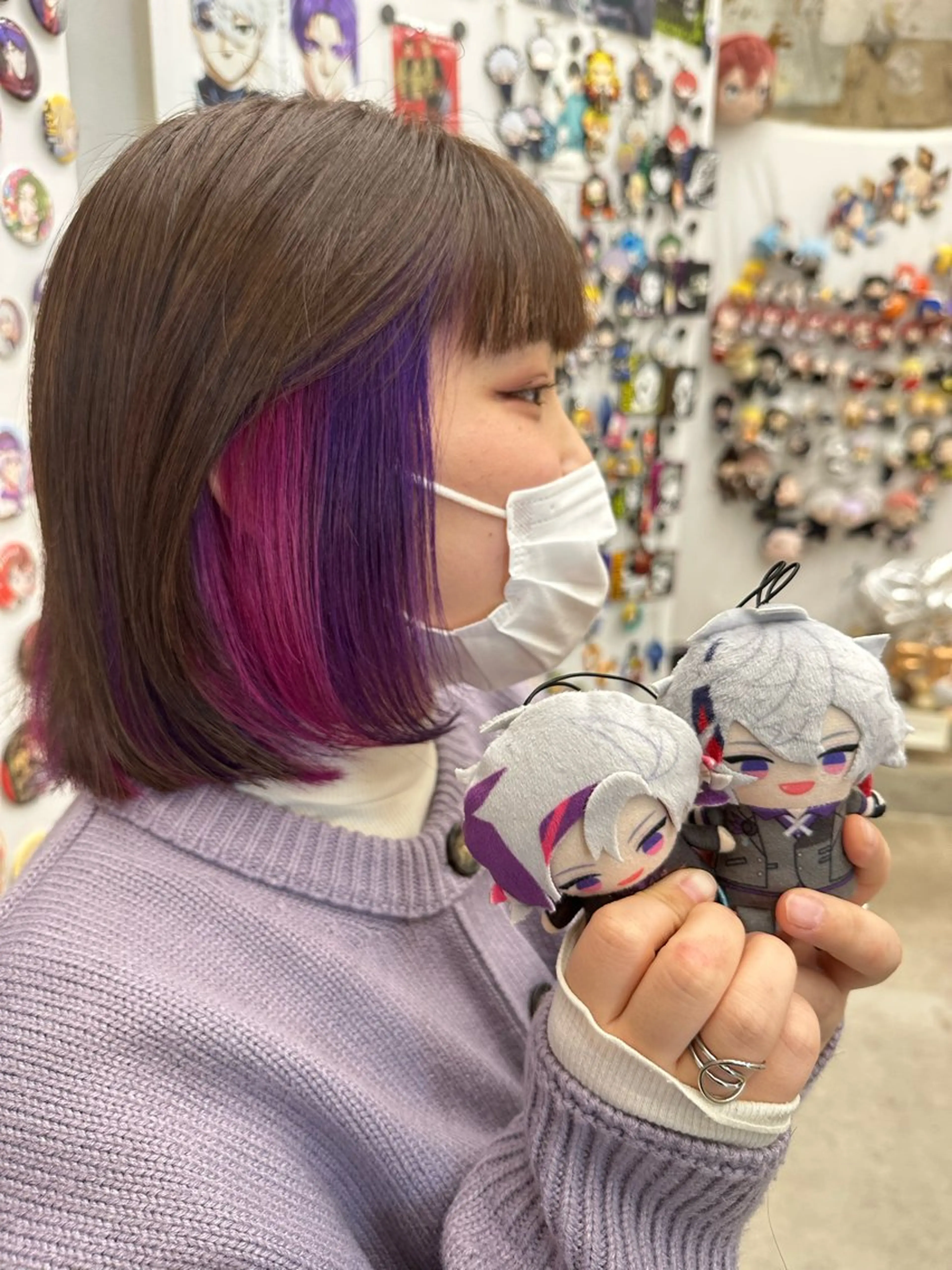 ミディアム カラー ブリーチ ケアブリーチ グラデーションカラー インナーカラー ピンクカラー あらげ 🌈推しカラー🌈ᵕのヘアスタイル