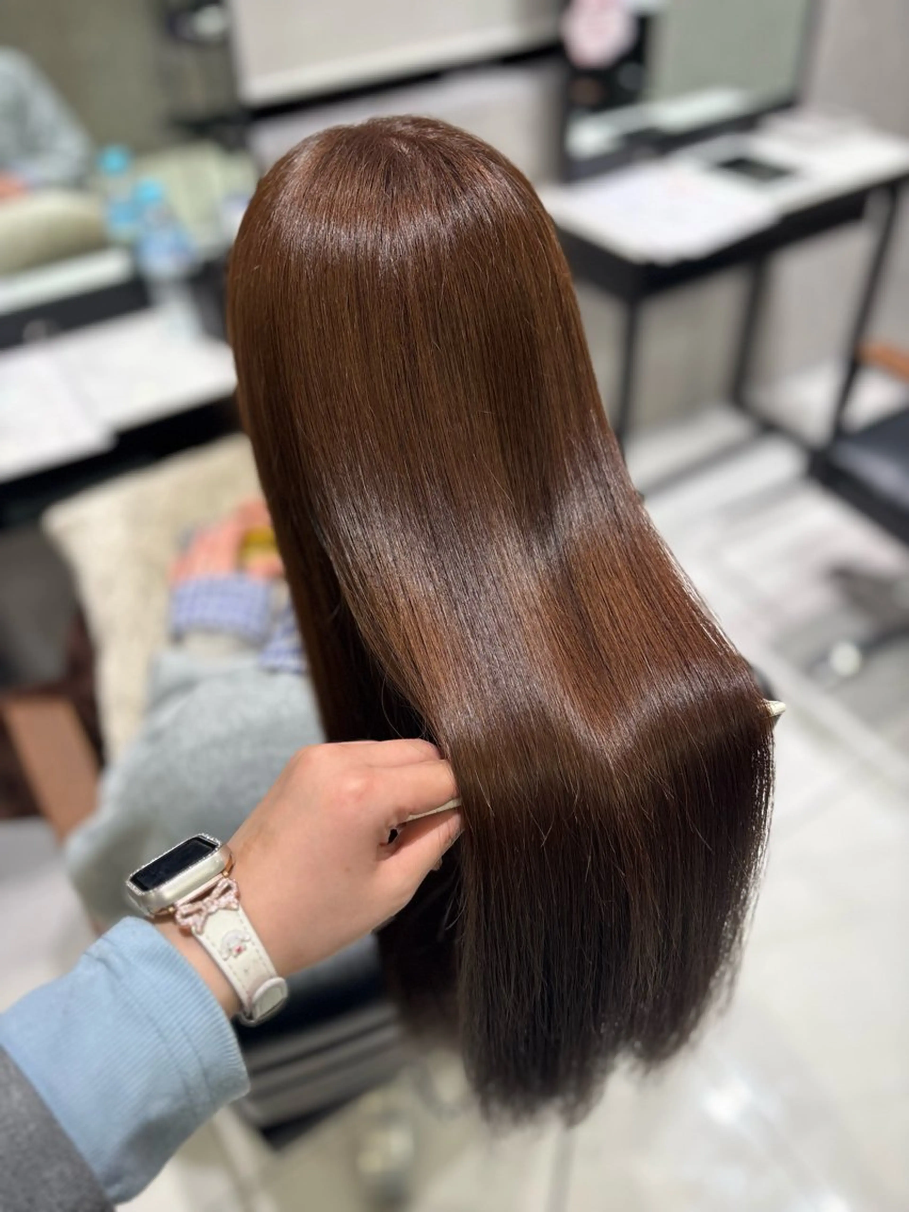 ロング ヘアカラー ﾊﾙｶ🌷グレージュ /ﾅﾁｭﾗﾙブラウンのマツエク・マツパデザイン