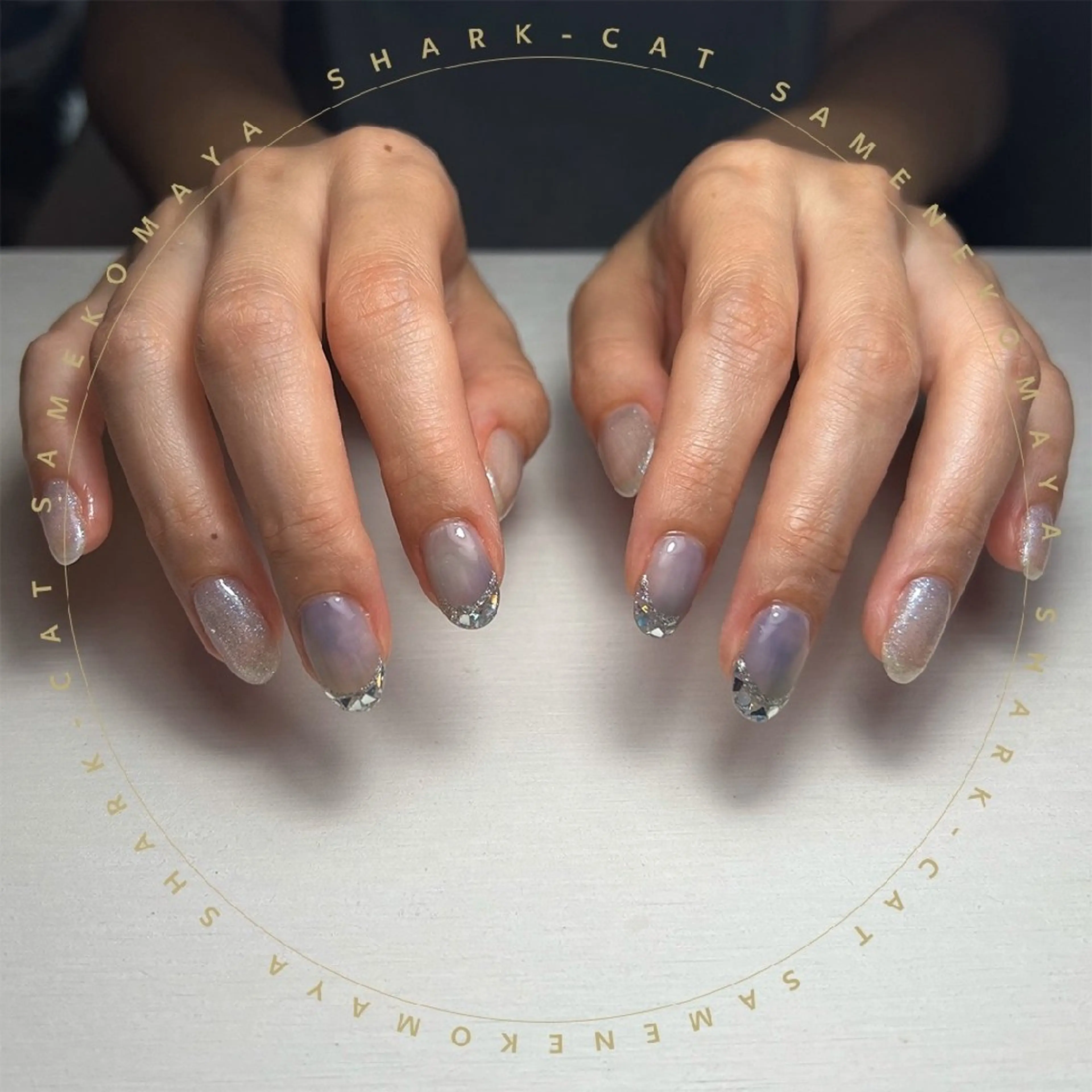 ネイル ハンドネイル サメ猫 マーヤのネイルデザイン