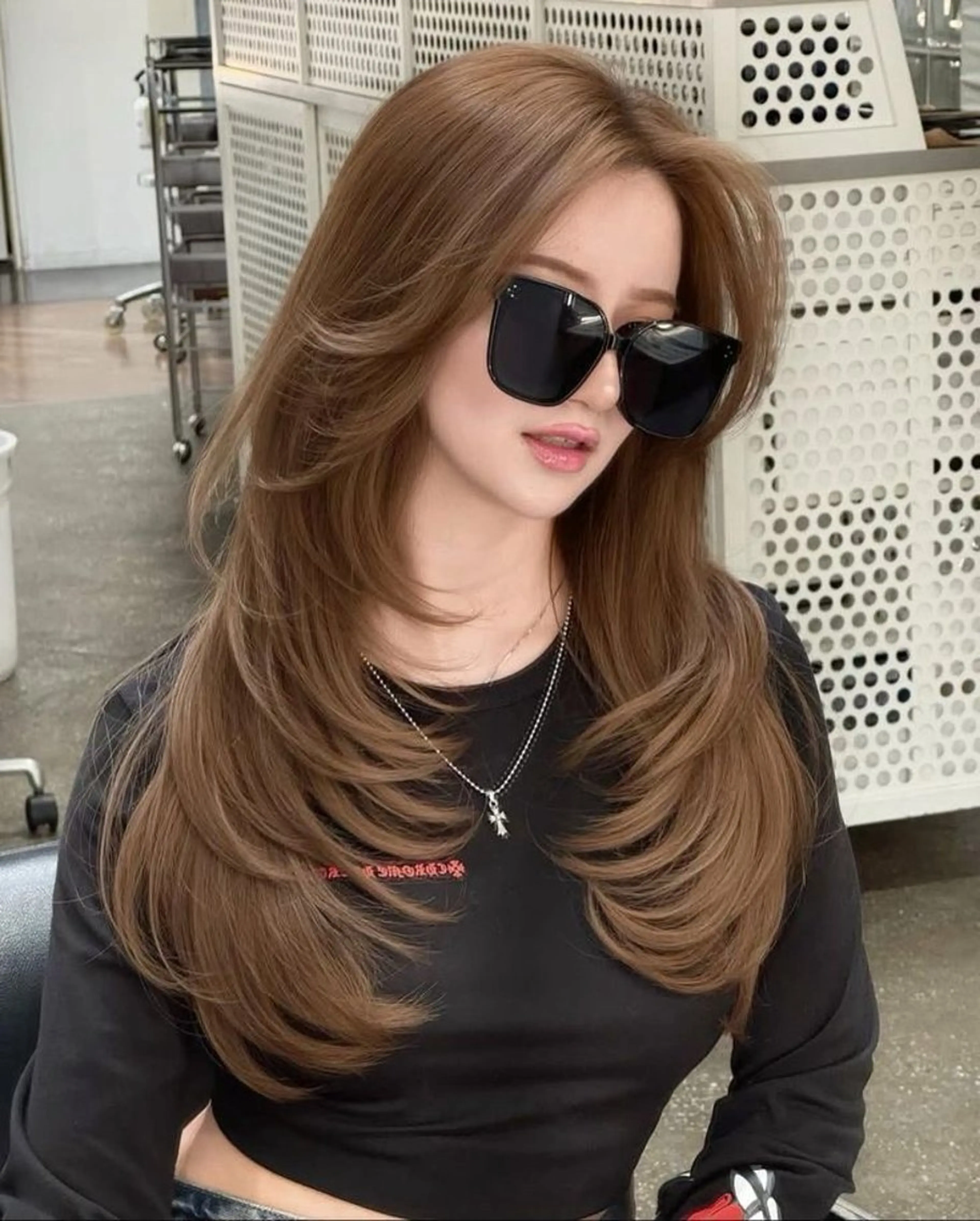 ロング カットモデル/韓国 レイヤー/SEIRAのヘアスタイル