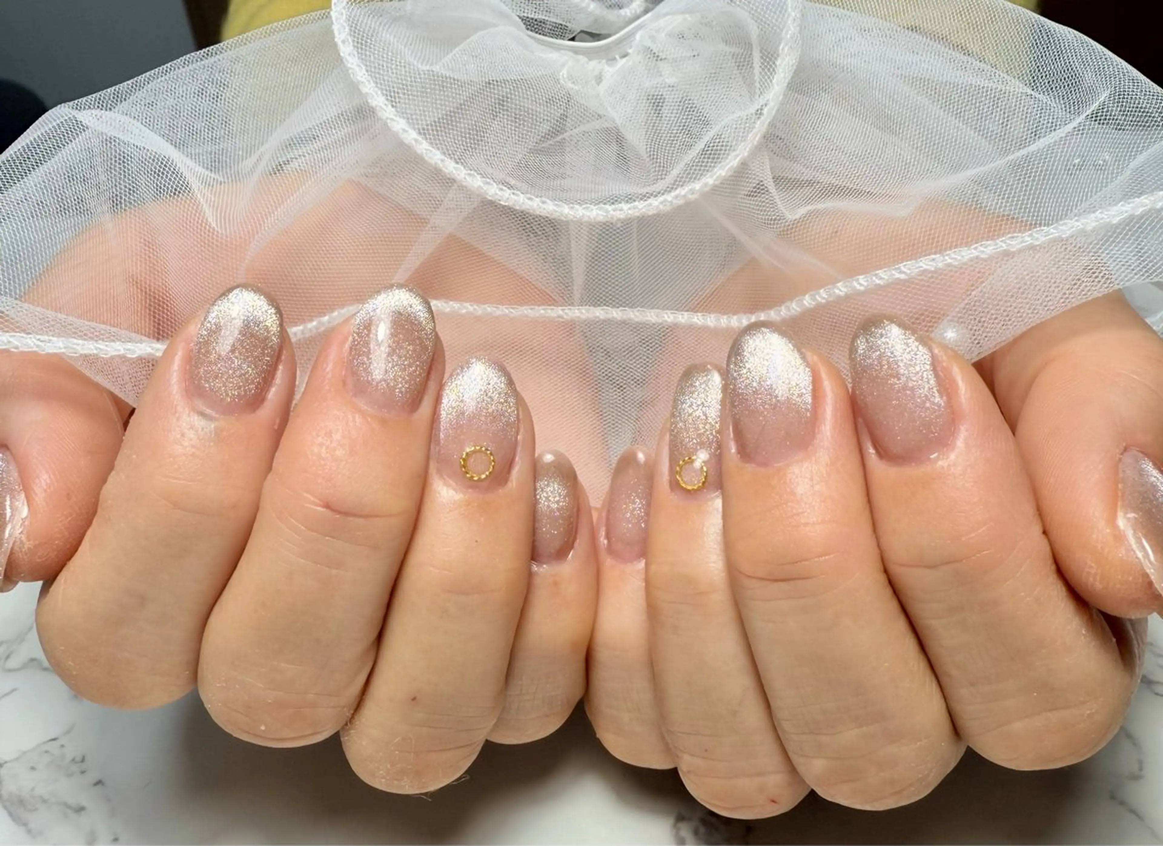 ネイル アートネイル チークネイル フラッシュネイル フラッシュマグ フレンチネイル M.N_ nailのネイルデザイン