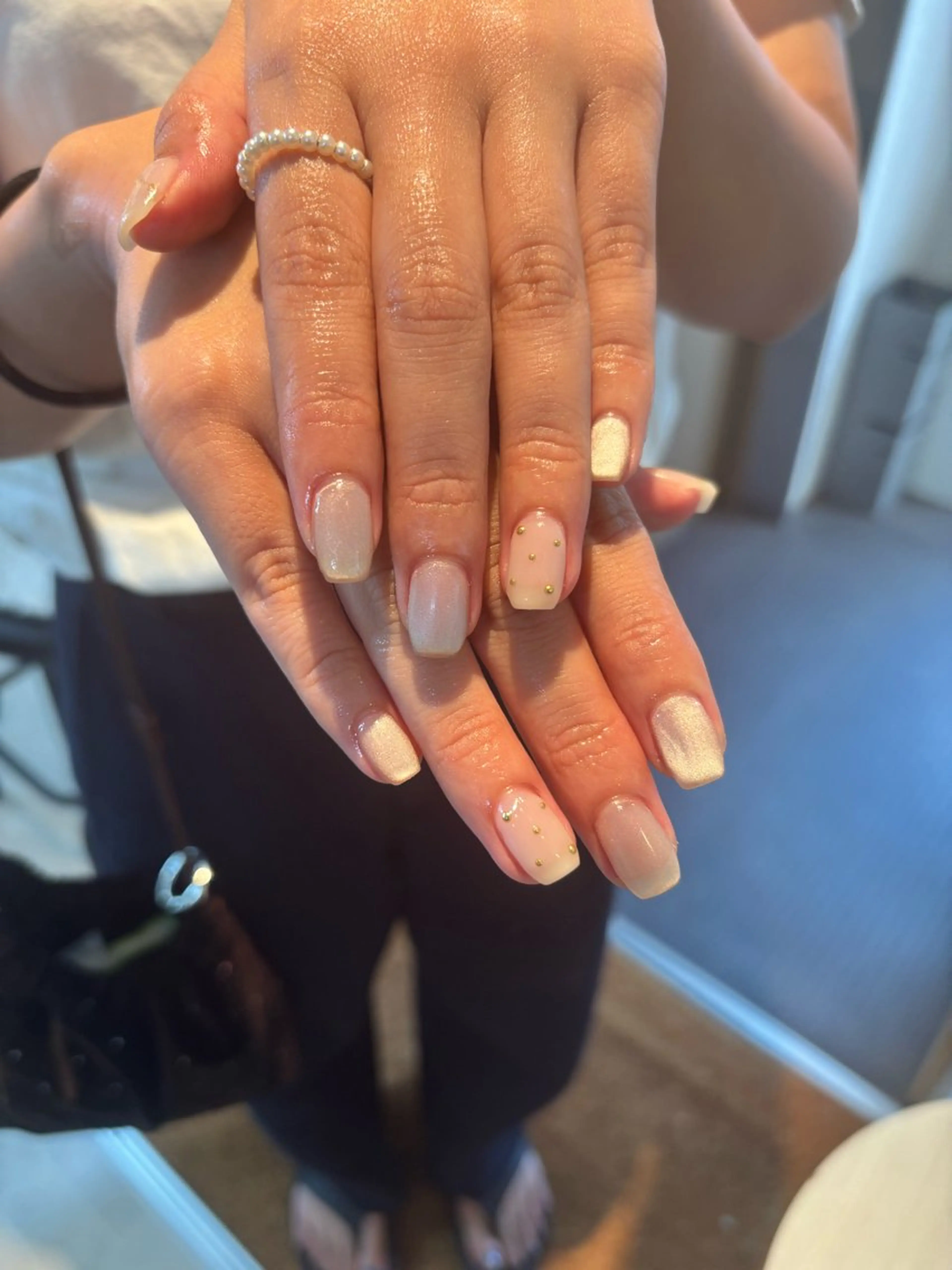 ネイル フラッシュネイル フラワーネイル ゴールド マグネットネイル ミラーネイル free'snail N A Oのネイルデザイン