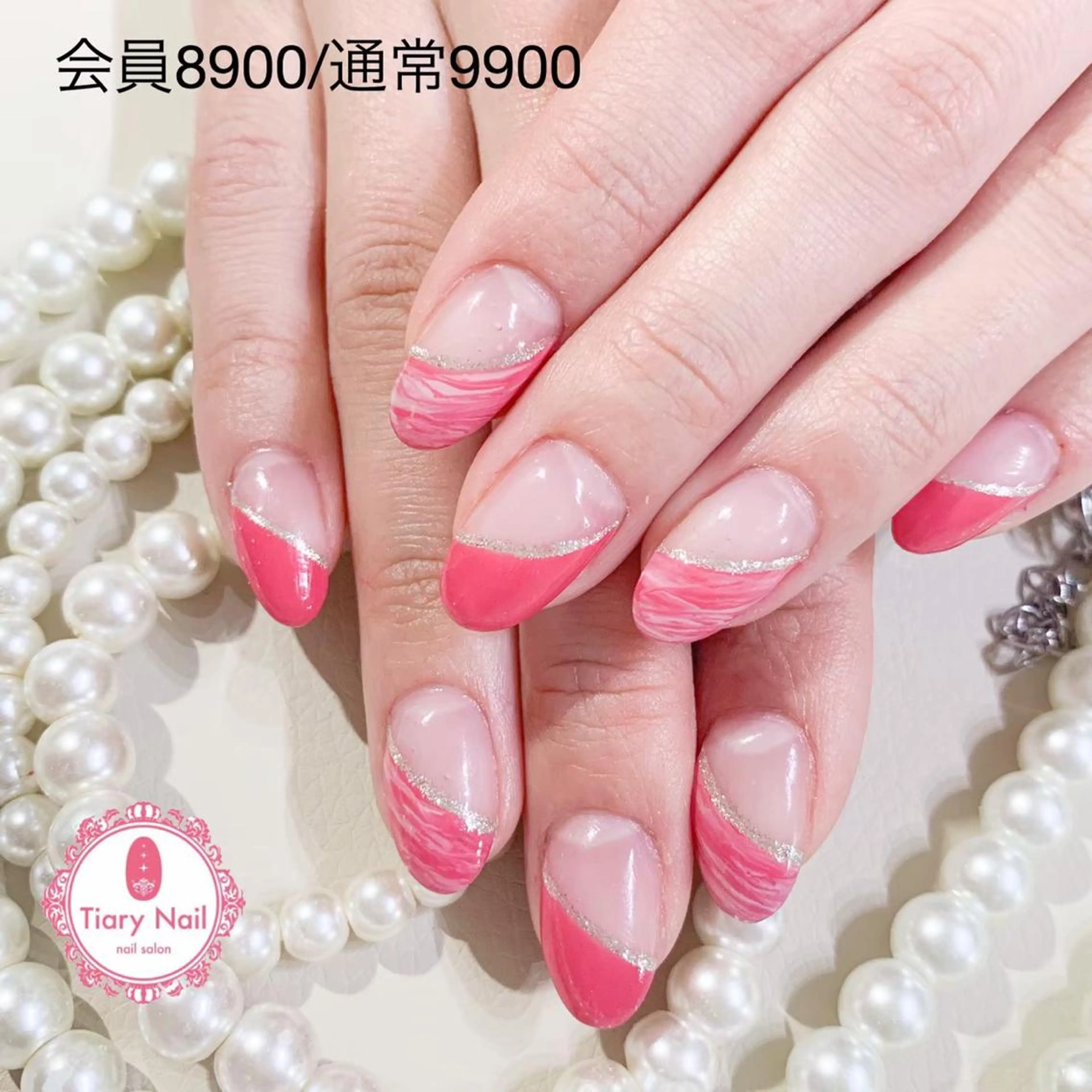 ネイル 桜ネイル 長さ出し スカルプネイル 春ネイル 💗🪽Tiary Nail🪽💗のネイルデザイン