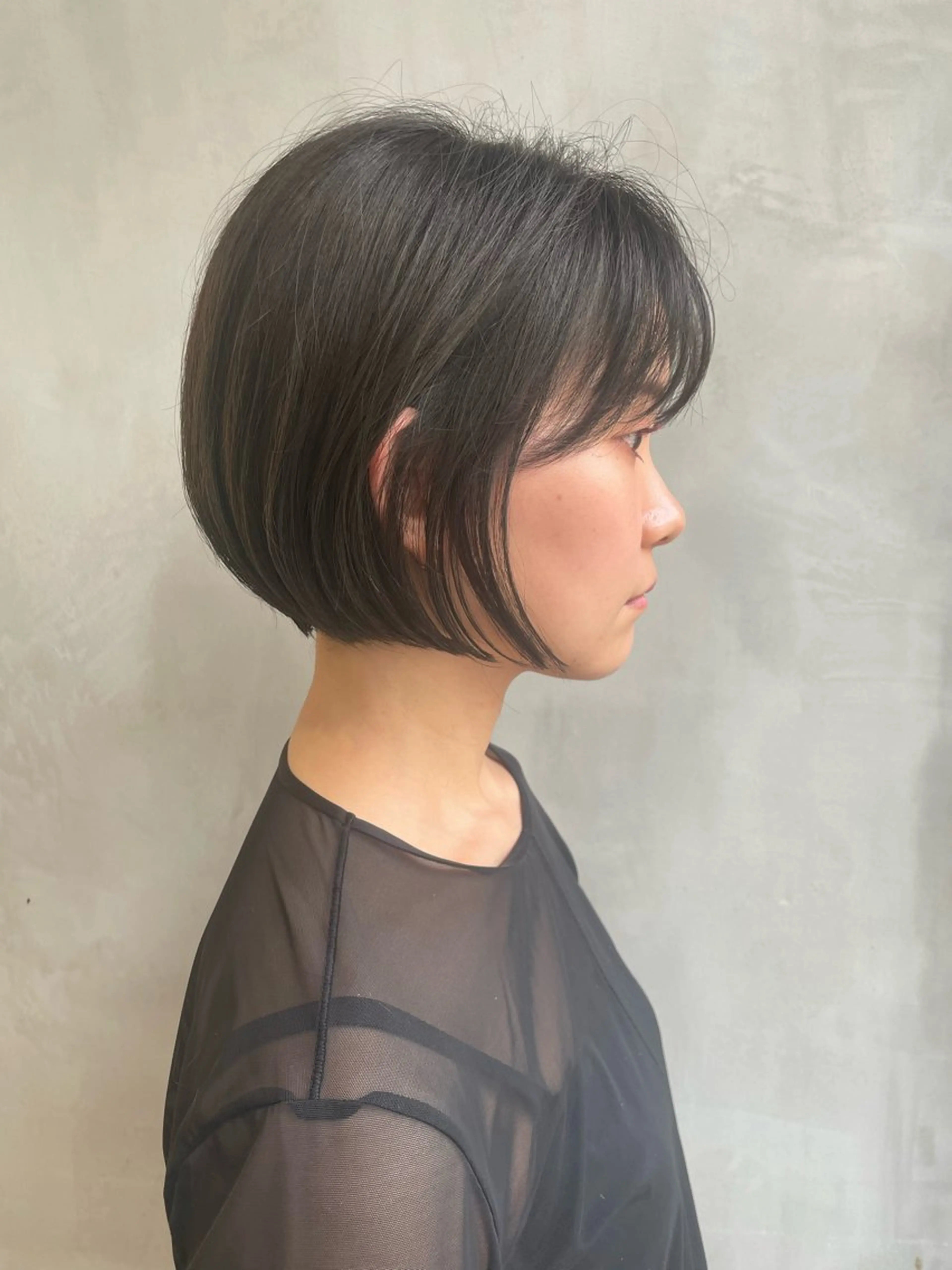 ミディアム ボブ カット ヘアカラー トリートメント her所属・kaito /都立大学herのヘアスタイル