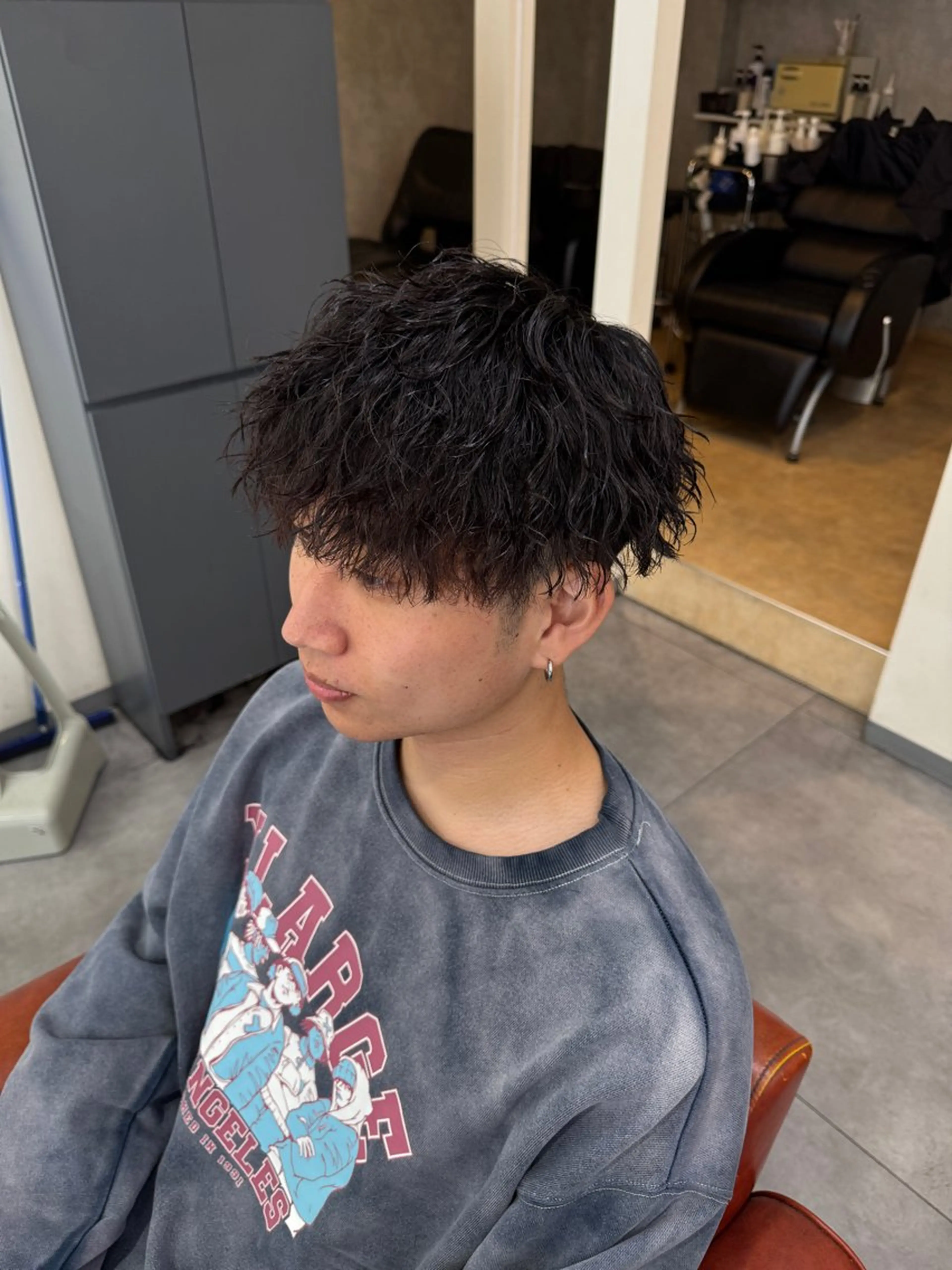 パーマ メンズ カット パーマ 京都駅/メンズサロン 山田司のヘアスタイル