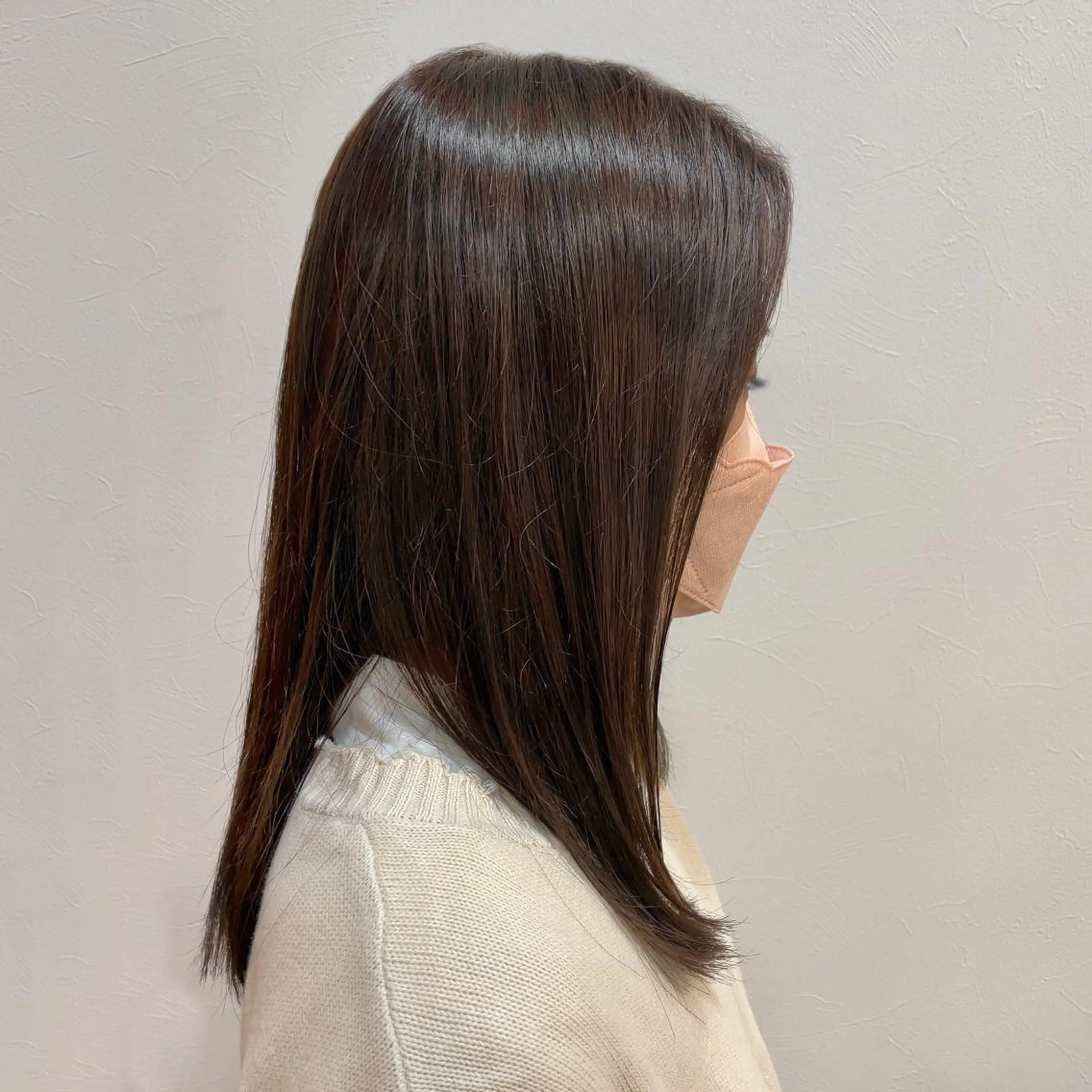 ミディアム カラー アッシュ アッシュブラウン ブラウンカラー 山田 里美のヘアスタイル