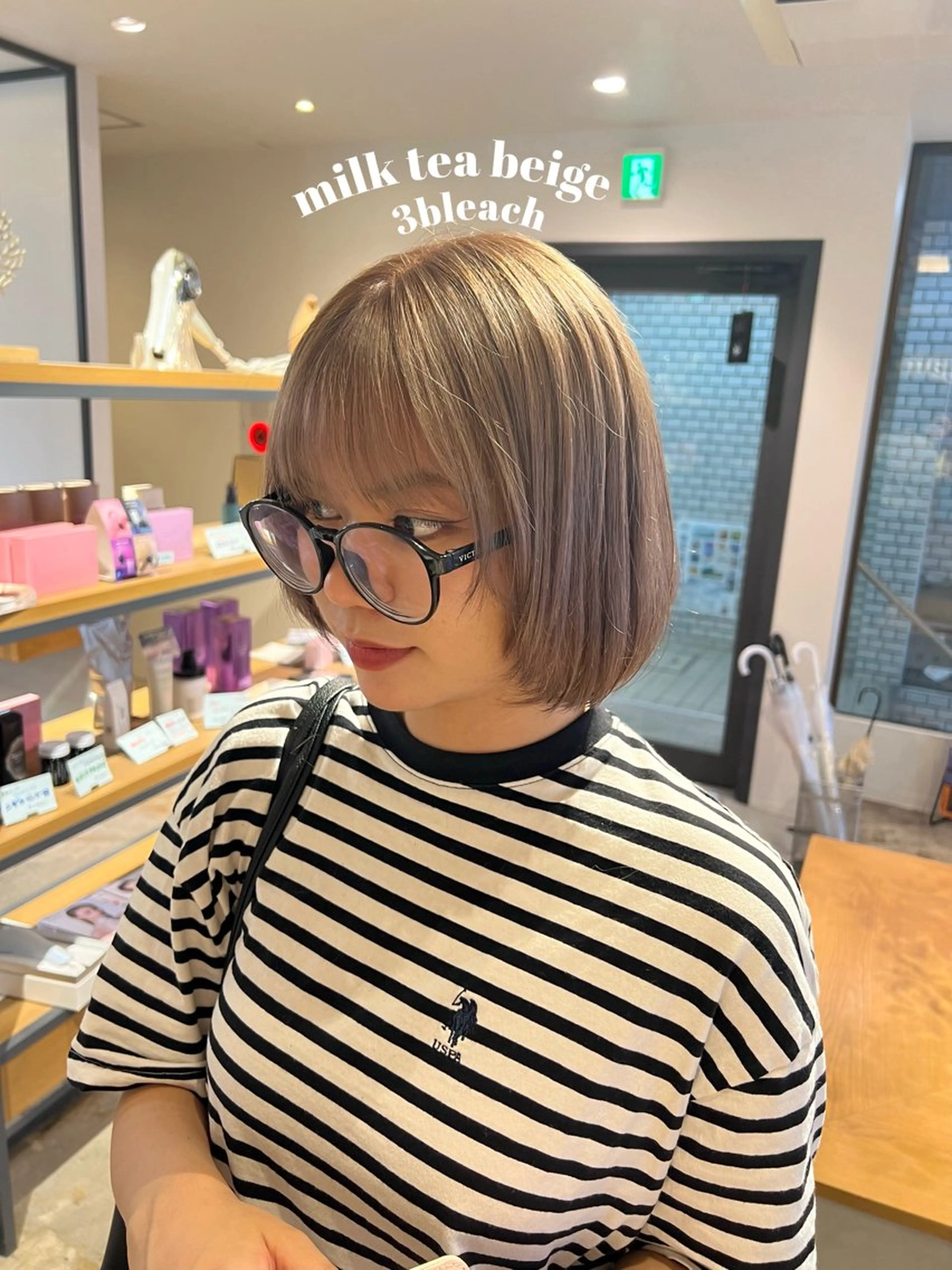 ミディアム カラー ベージュカラー ブリーチ ヘアカラー Kana 🍋 ハイトーン【高円寺】のヘアスタイル