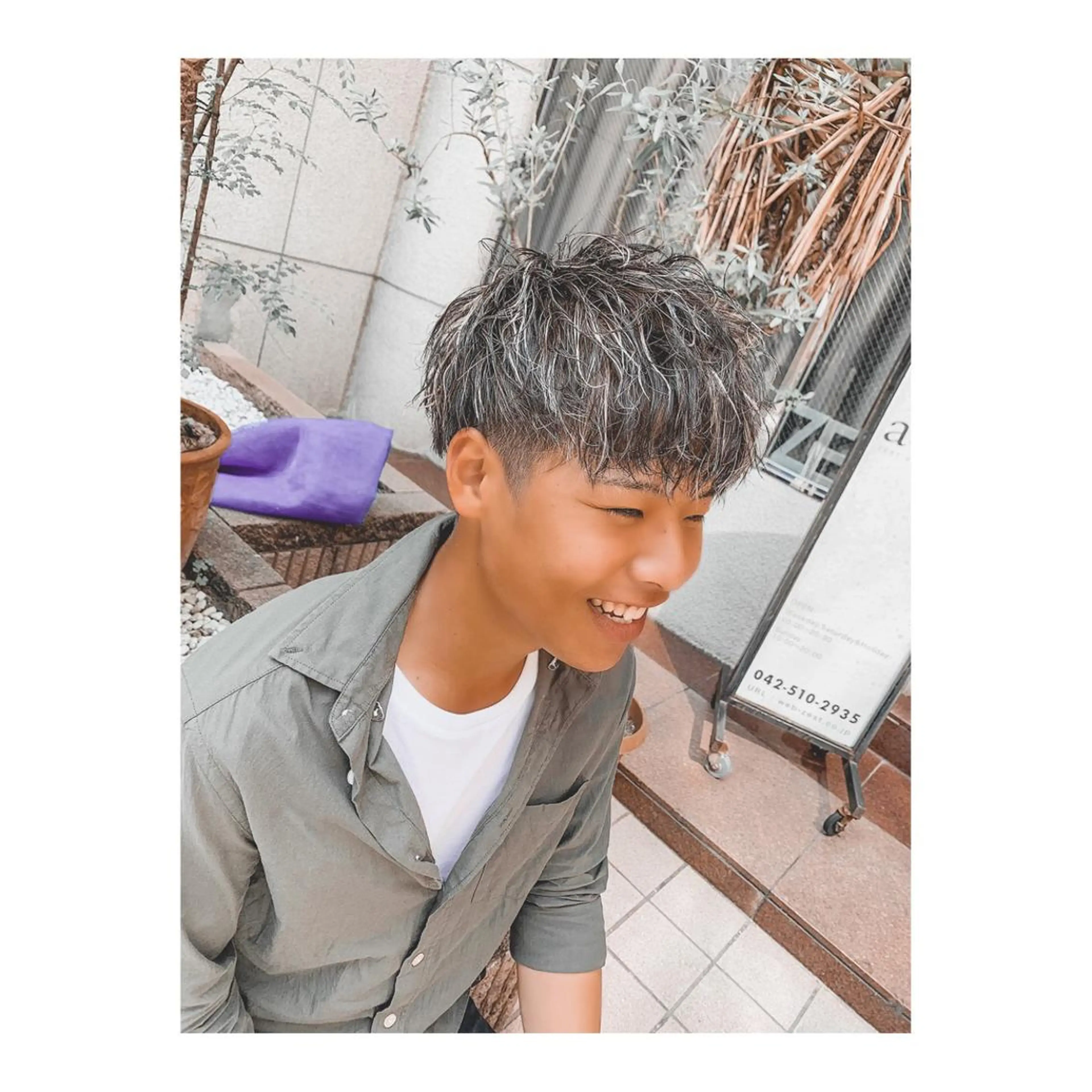 ショート カラー ヘアアレンジ メンズ ange☞ soutaのヘアスタイル