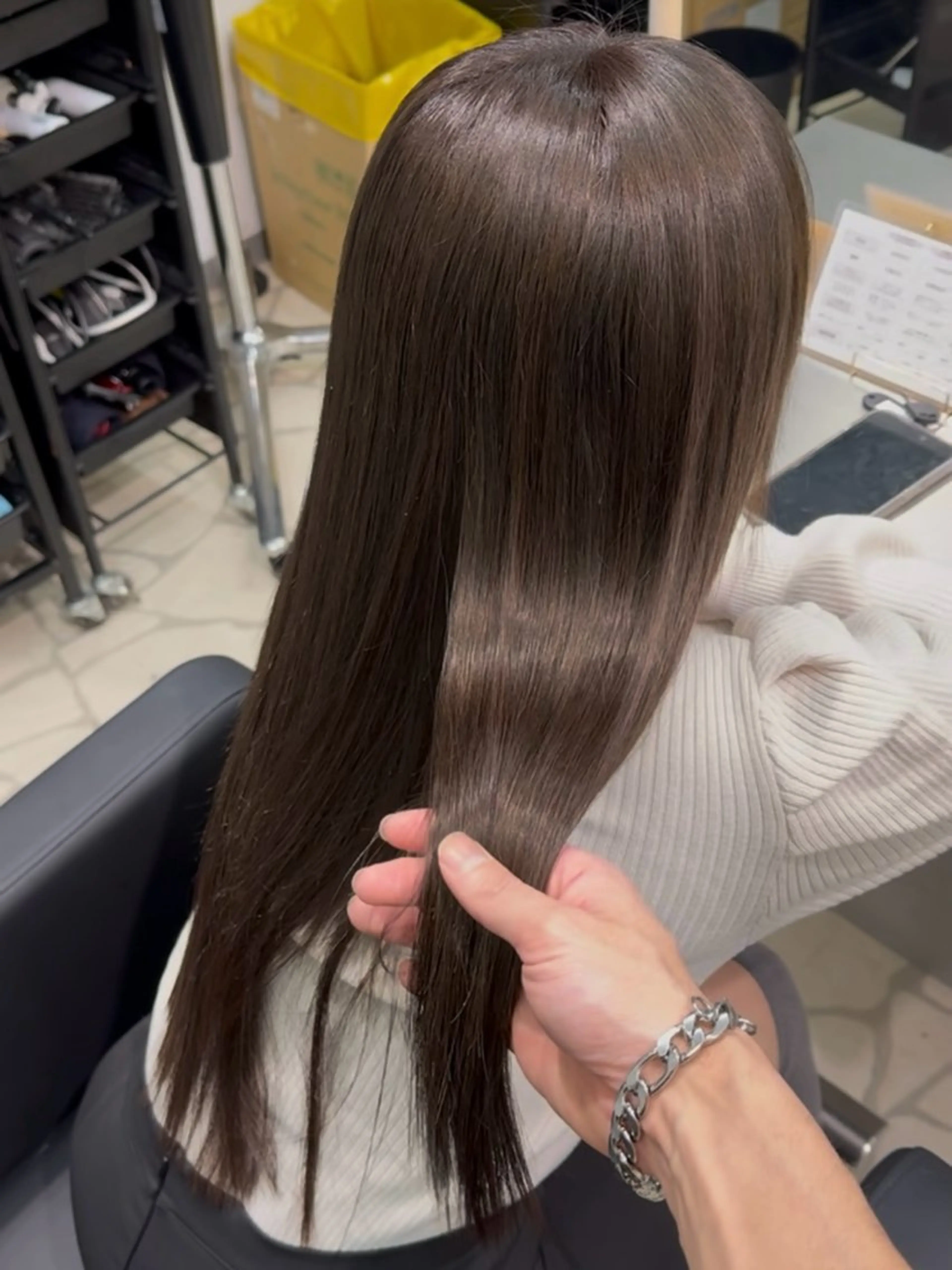 ロング カラー ブリーチ ダブルカラー グレージュ ブリーチなしカラー オリーブグレージュ ヘアカラー トリートメント エクステ/透明感 韓国ヘア/KENTAのヘアスタイル