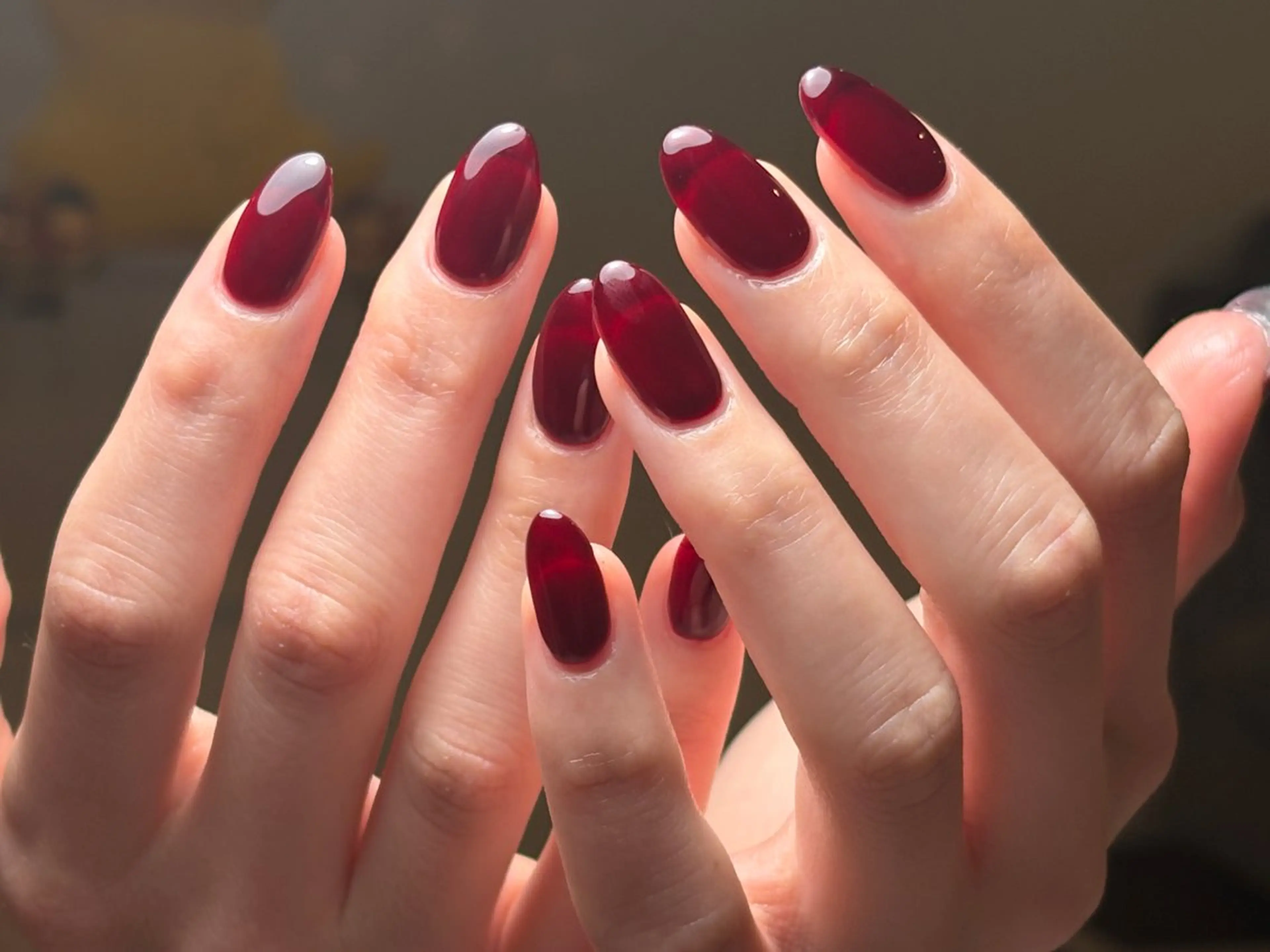 ネイル ボルドー ワンカラーネイル シンプルネイル バレンタイン Wilu nail 二子新地駅徒歩30秒のネイルデザイン