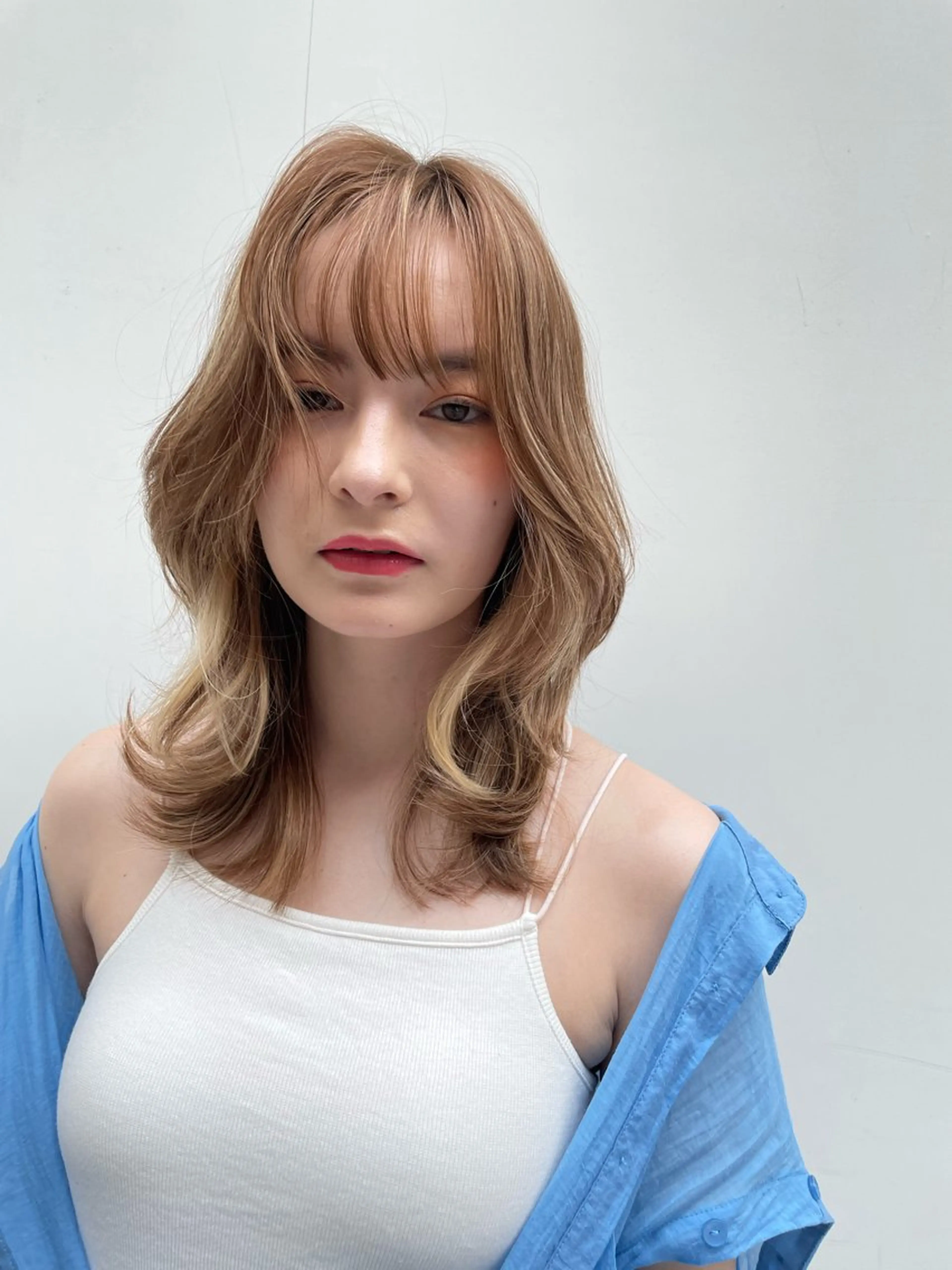 ミディアム カット ヘアカラー 韓国ヘア🇰🇷 YURIYAのヘアスタイル