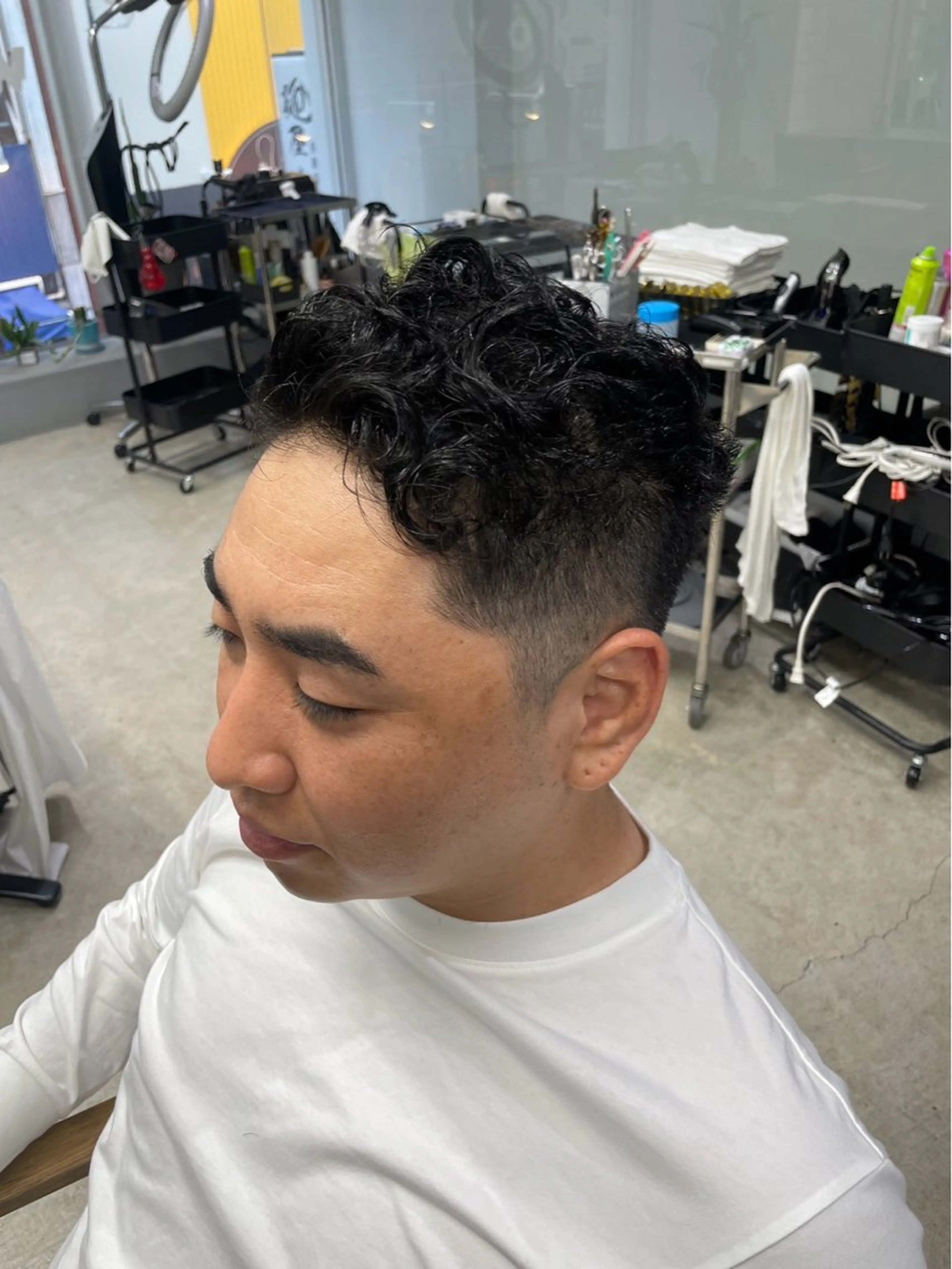 ショート パーマ メンズ カット パーマ メンズ専門サロン wokeのヘアスタイル