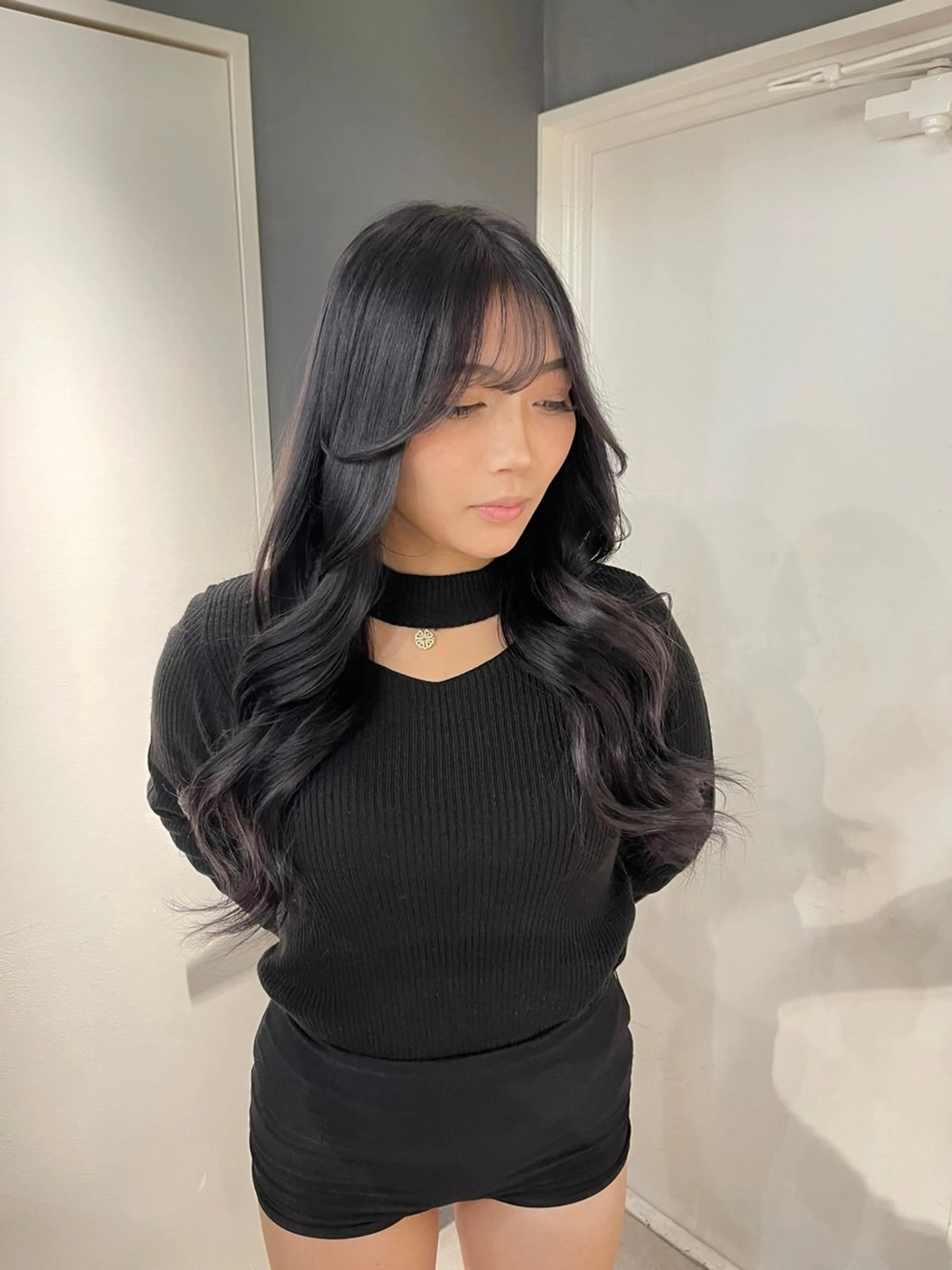 ロング カラー ダークグレー ダークグレージュ グレージュ ヘアカラー 堀江/艶髪/透明感 カラー/NENE🫧のヘアスタイル