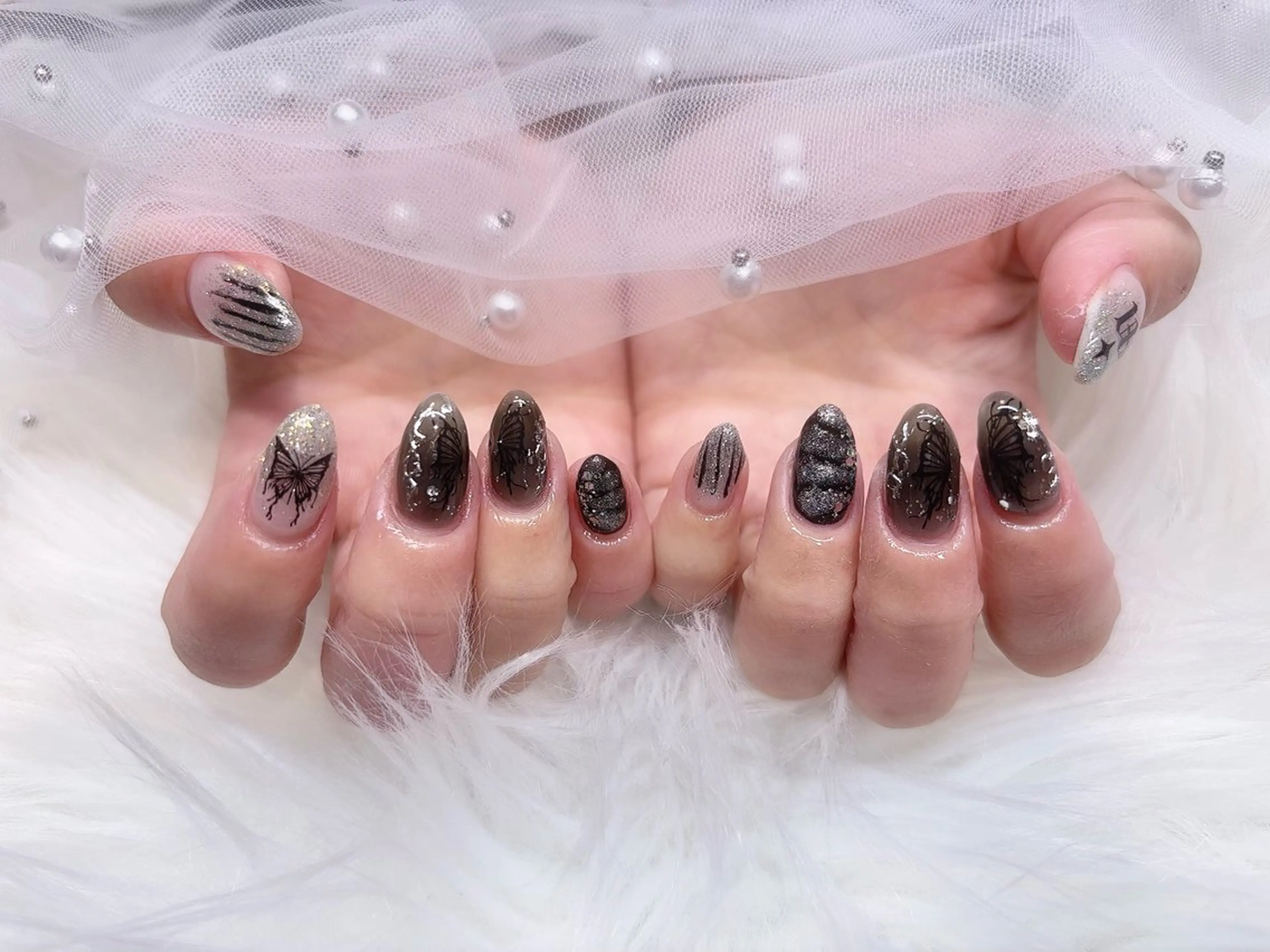 ネイル ジェルネイル ミラーネイル 持ち込み Y. 🍒maki🍒ྀིのネイルデザイン