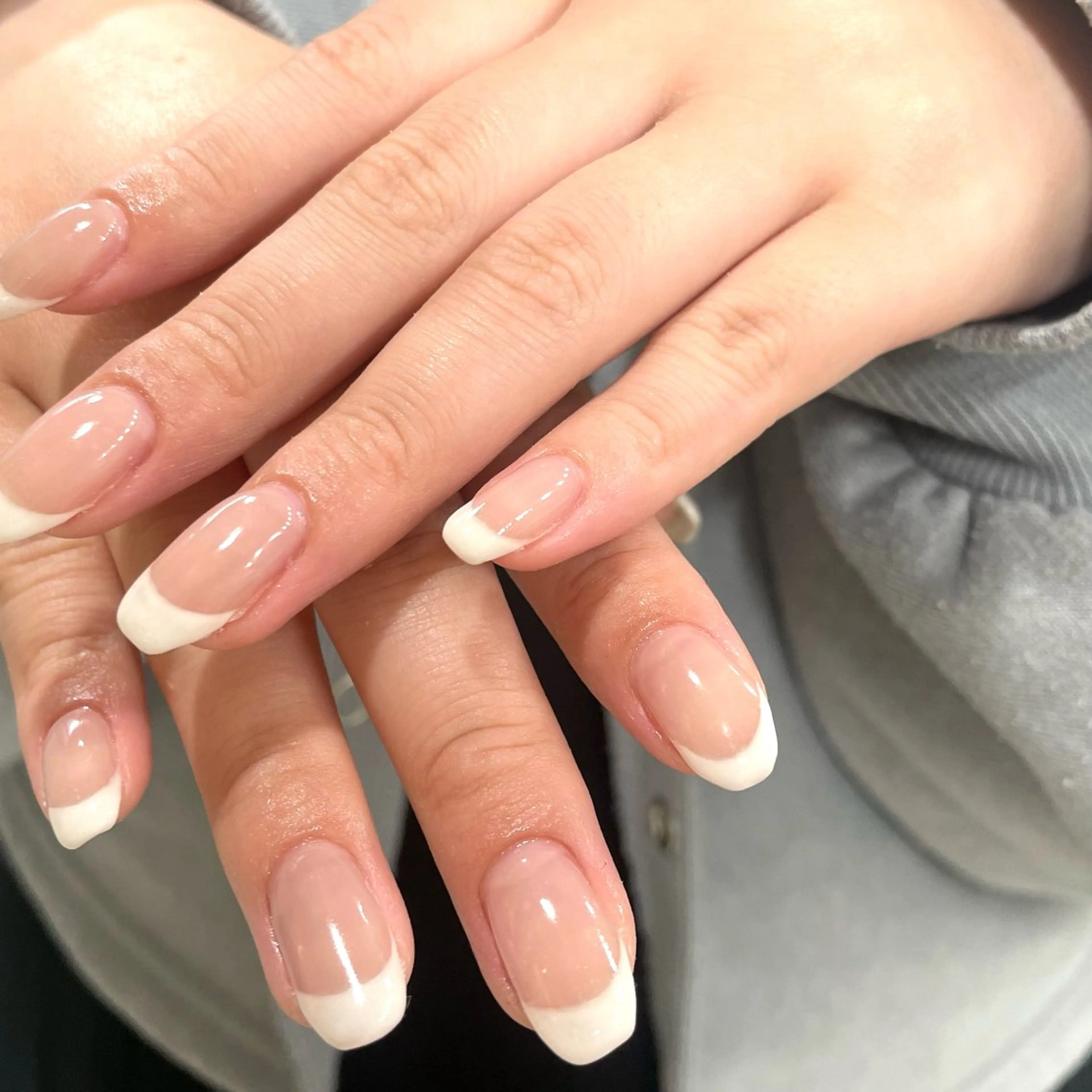 ネイル フレンチネイル ホワイト ハンドネイル 🤍One MISAKI🤍のネイルデザイン