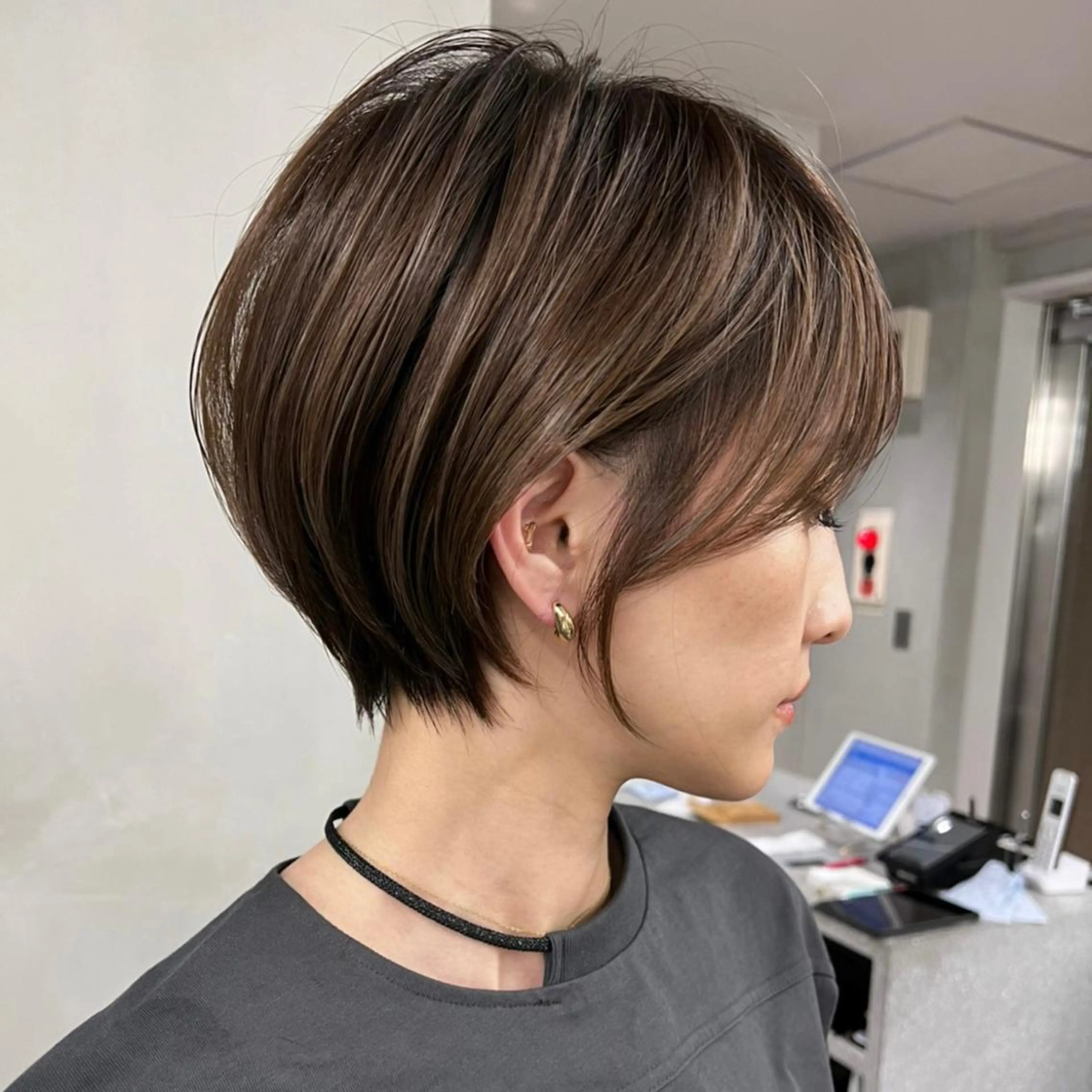 ショート レイヤー/韓国ボブ レイヤーボブ/住吉のヘアスタイル