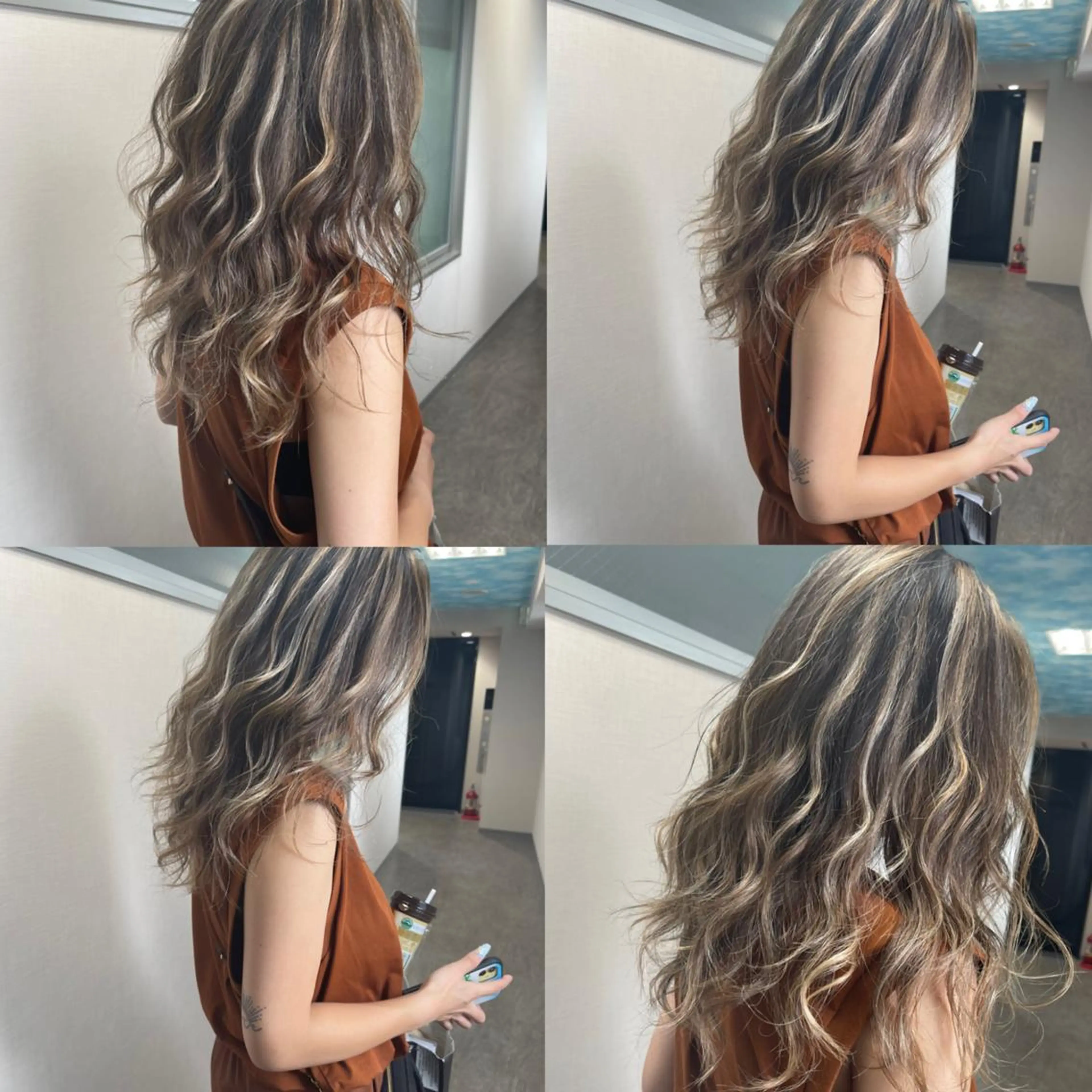 ロング ハイライト カット ヘアカラー 松井那津子 /ハイライトブリーチのヘアスタイル