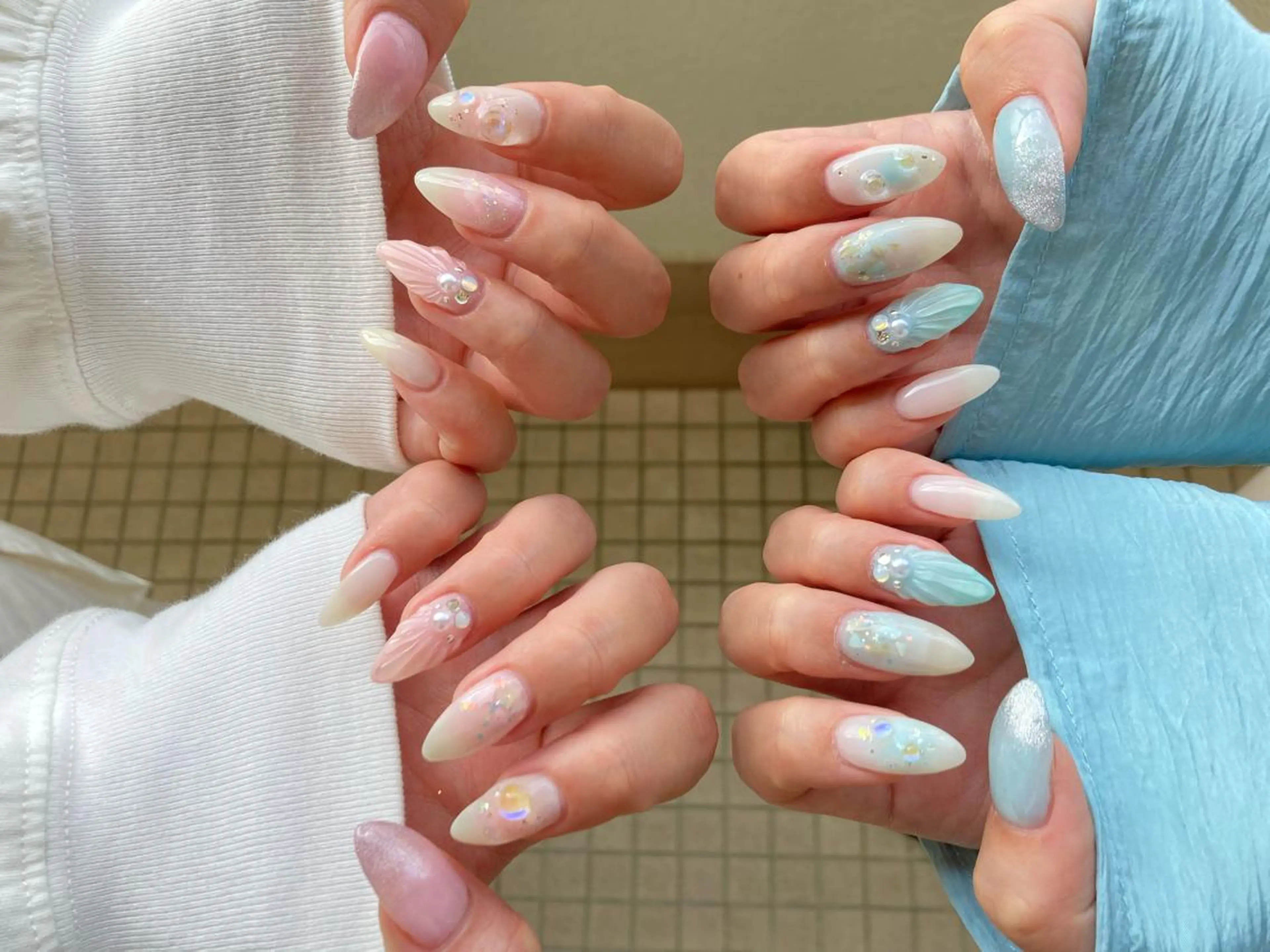 ロング ネイル ハンドネイル フットネイル ✴︎ Delightのネイルデザイン