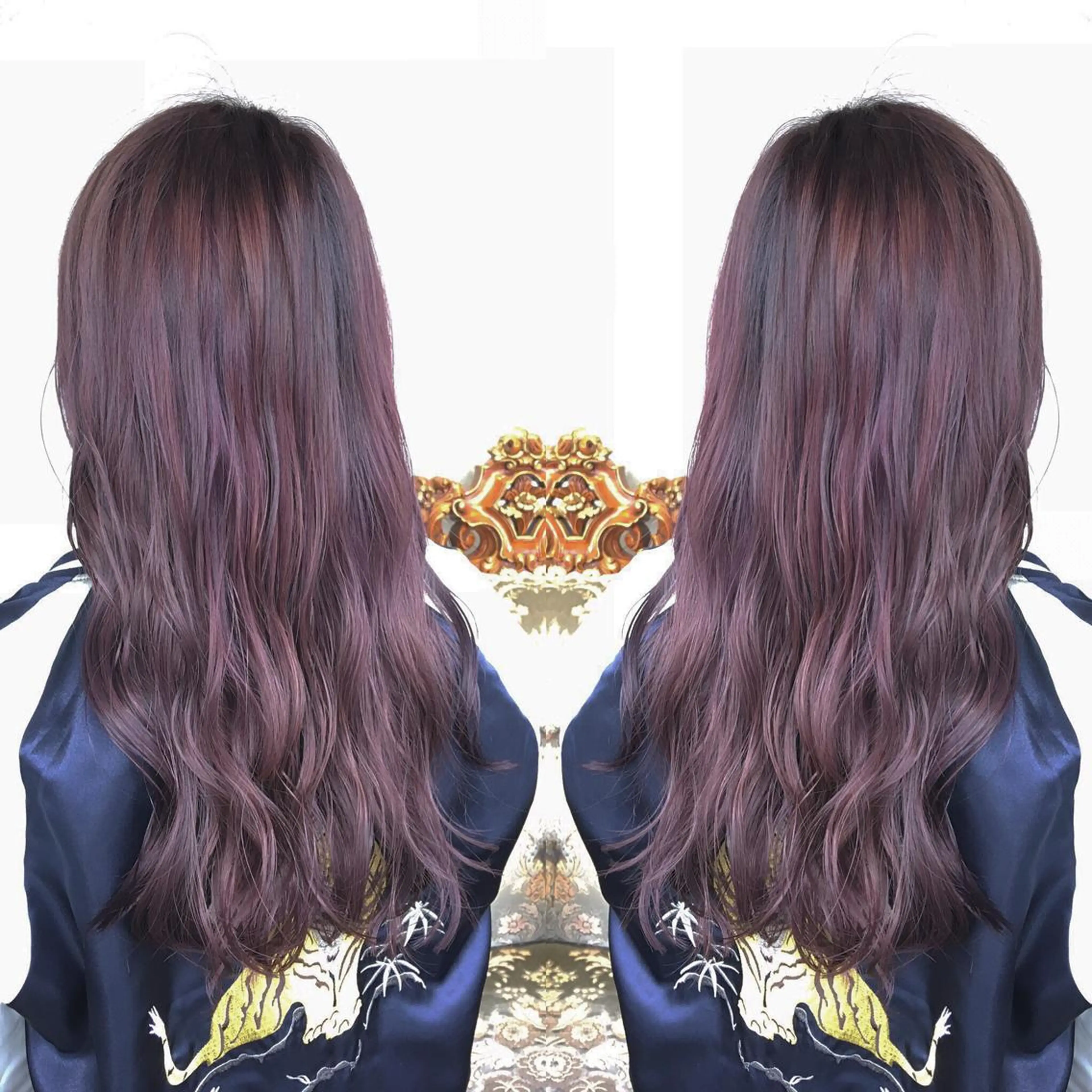 セミロング カラー パーマ ヘアアレンジ ピンクカラー エグチ アキラのヘアスタイル