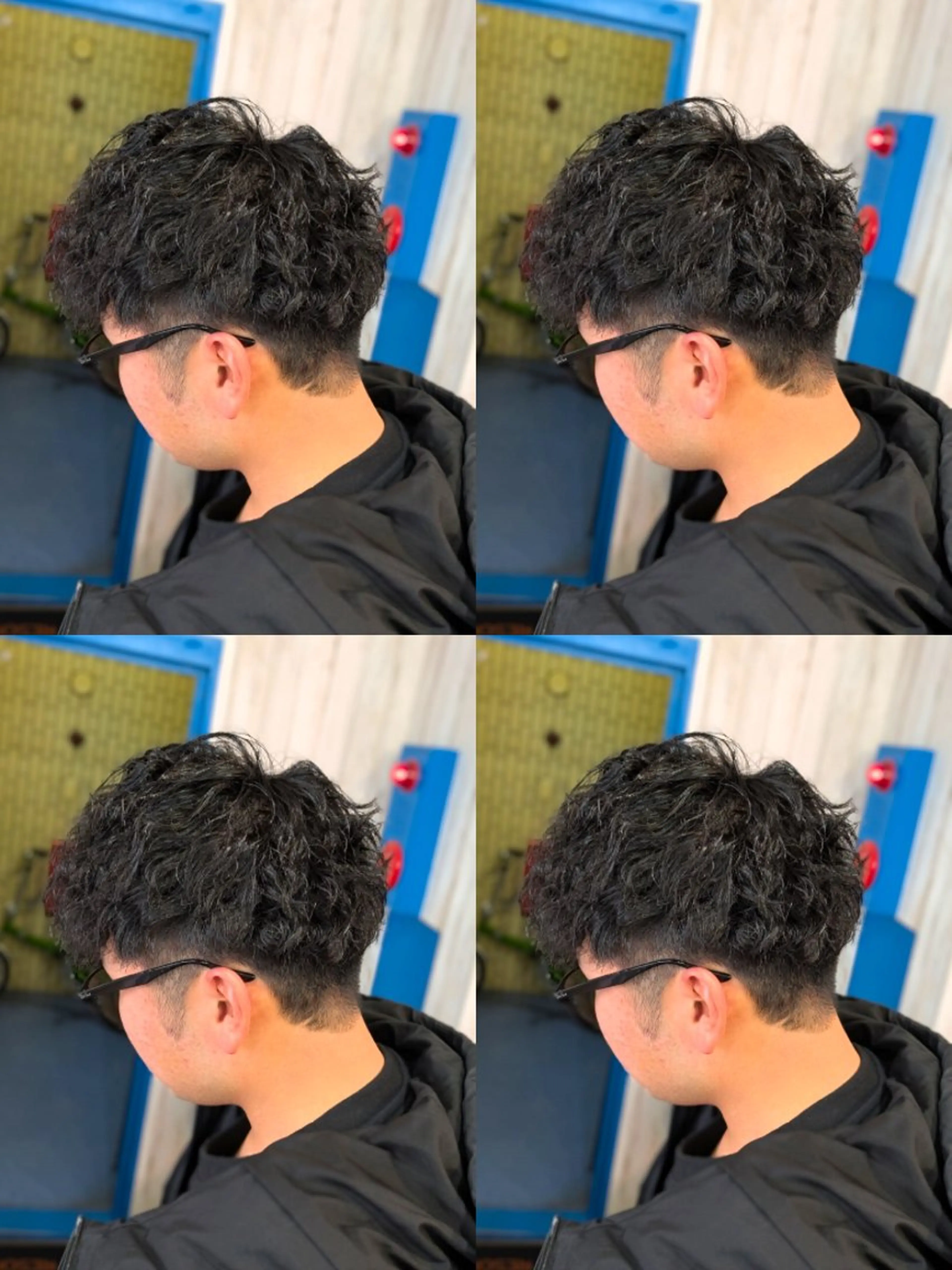 メンズ パーマ アップバング センターパート フェードカット メンズ韓国風 韓国マッシュ カット パーマ トリートメント メンズパーマ/顔周り レイヤー店長えのもとのヘアスタイル