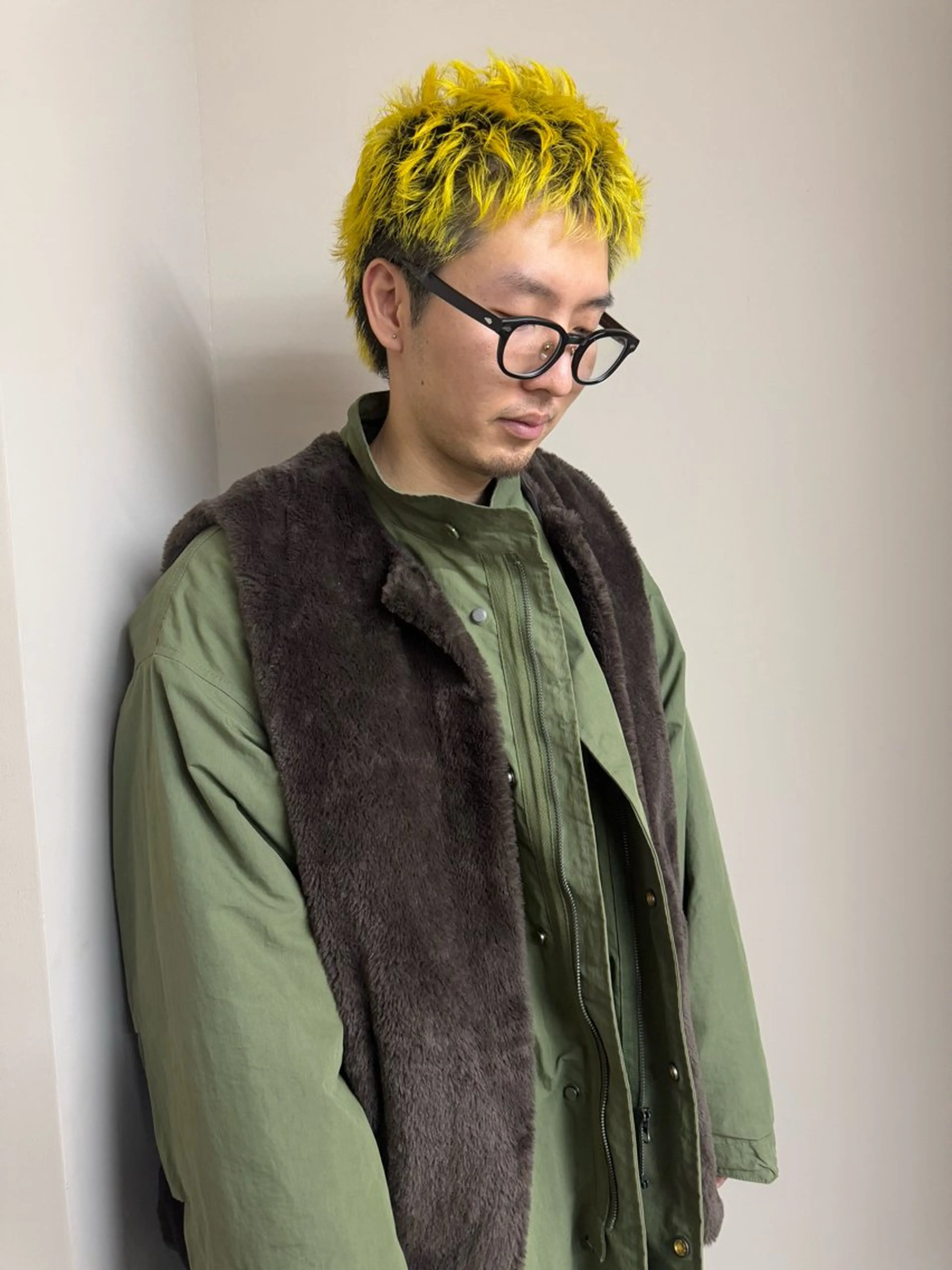 ショート メンズ イエローカラー ヘアカラー トリートメント funo. ／透明感カラーのヘアスタイル