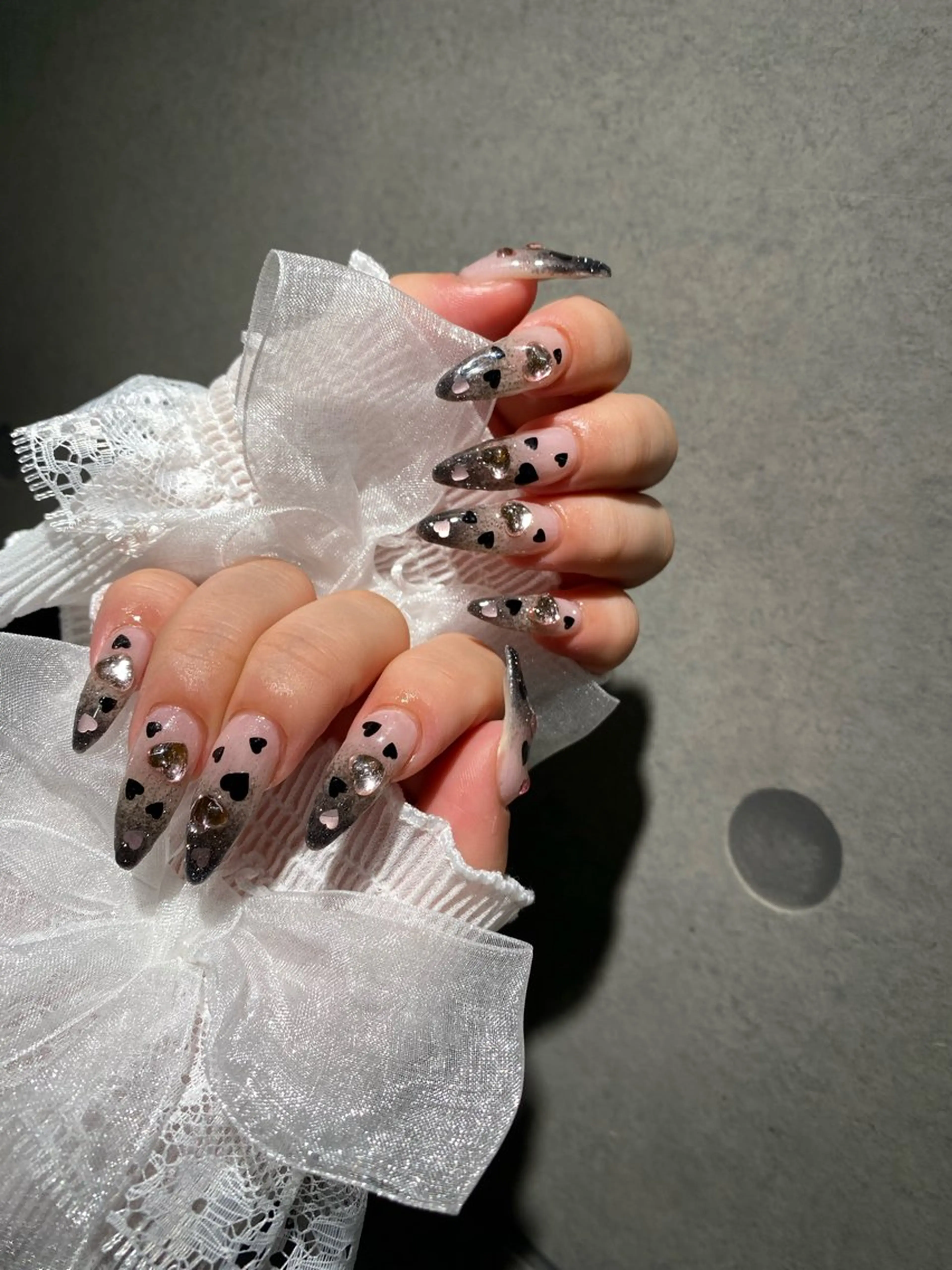 ネイル I-nailロング /ワンホン/キラキラのネイルデザイン