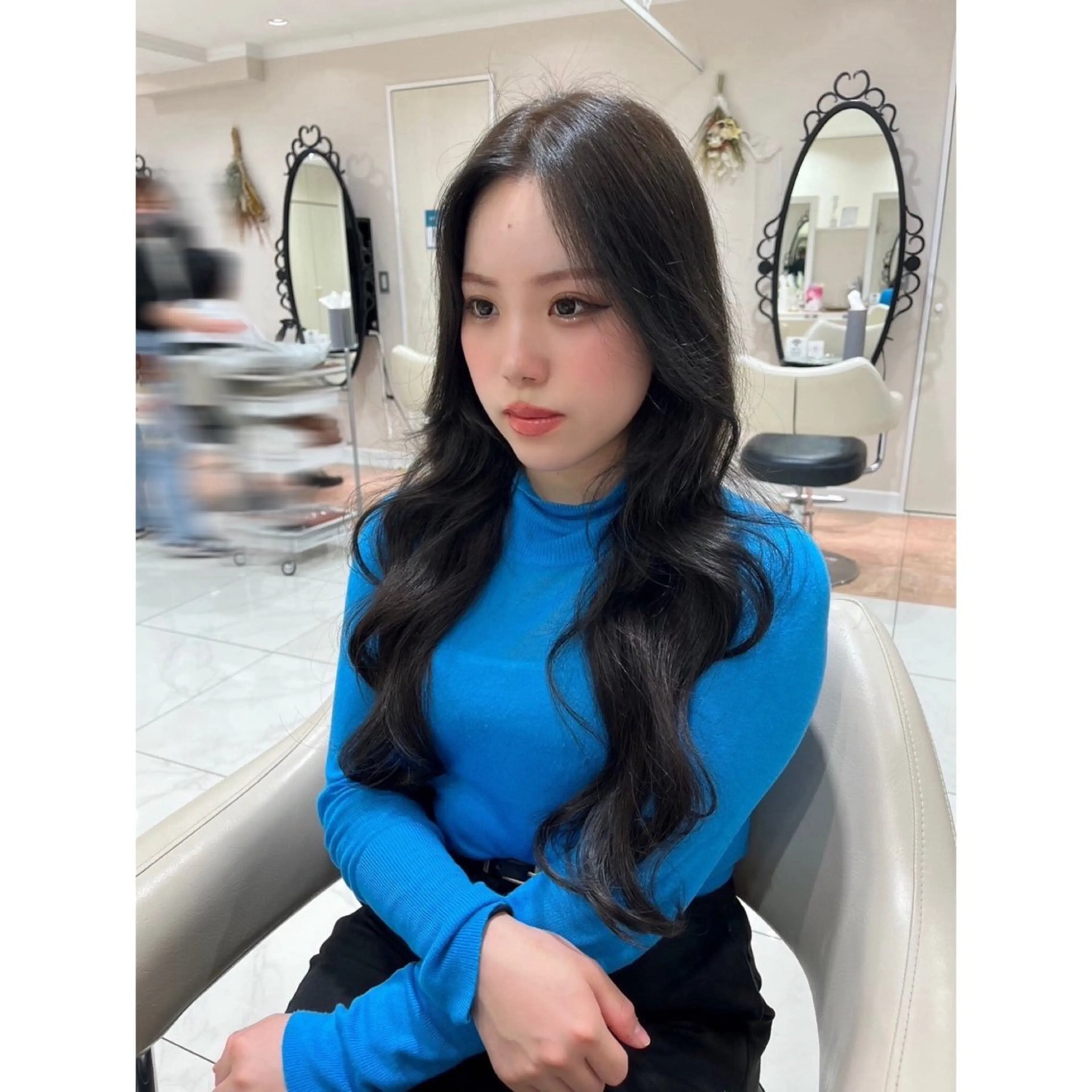 ロング カラー ヘアアレンジ 韓国ヘア 🎀中川綾乃🎀のヘアスタイル