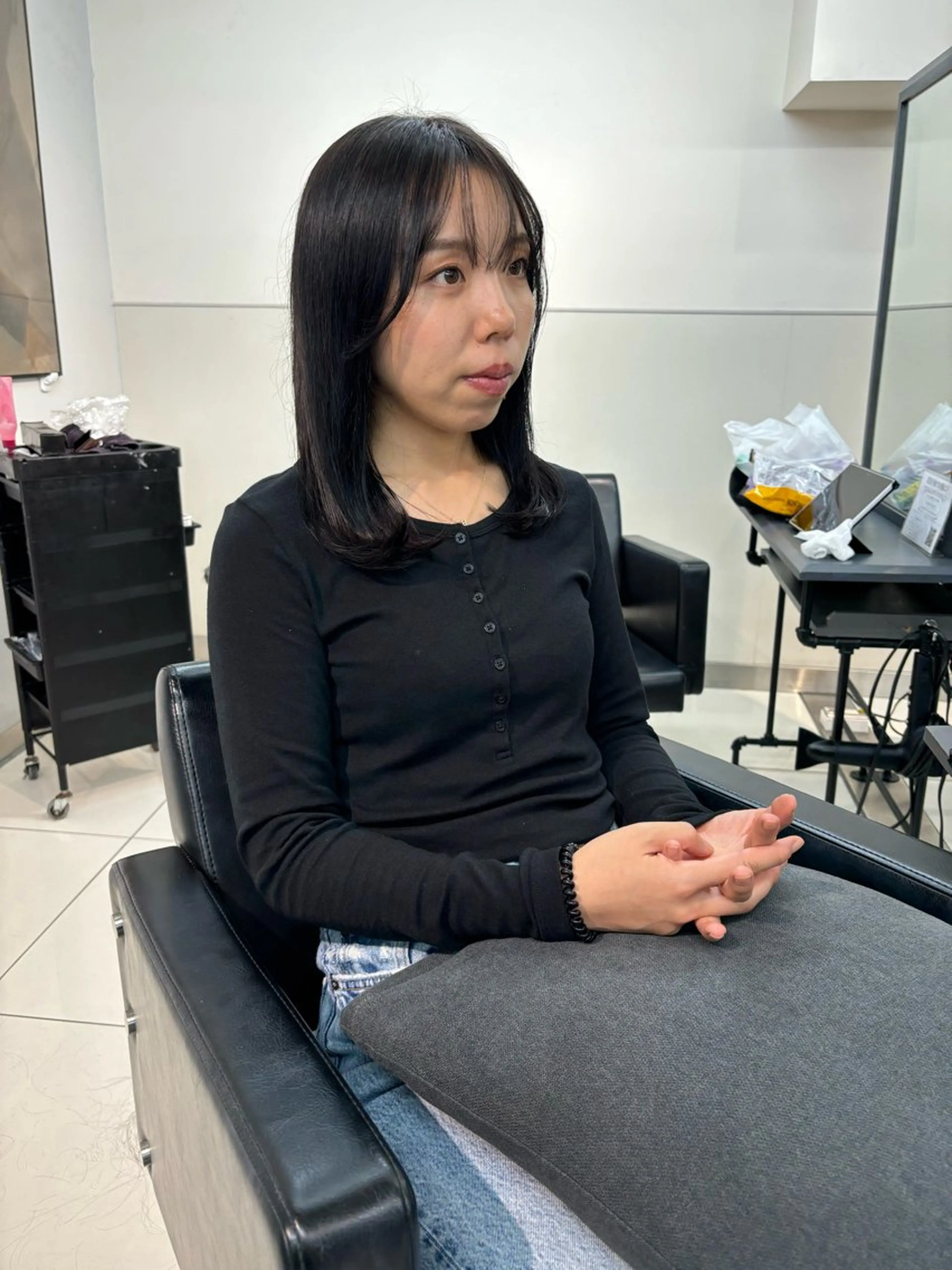 ミディアム カラー ヘアアレンジ ボブ/透明感ベージュ 🫧クルミ🌟のヘアスタイル