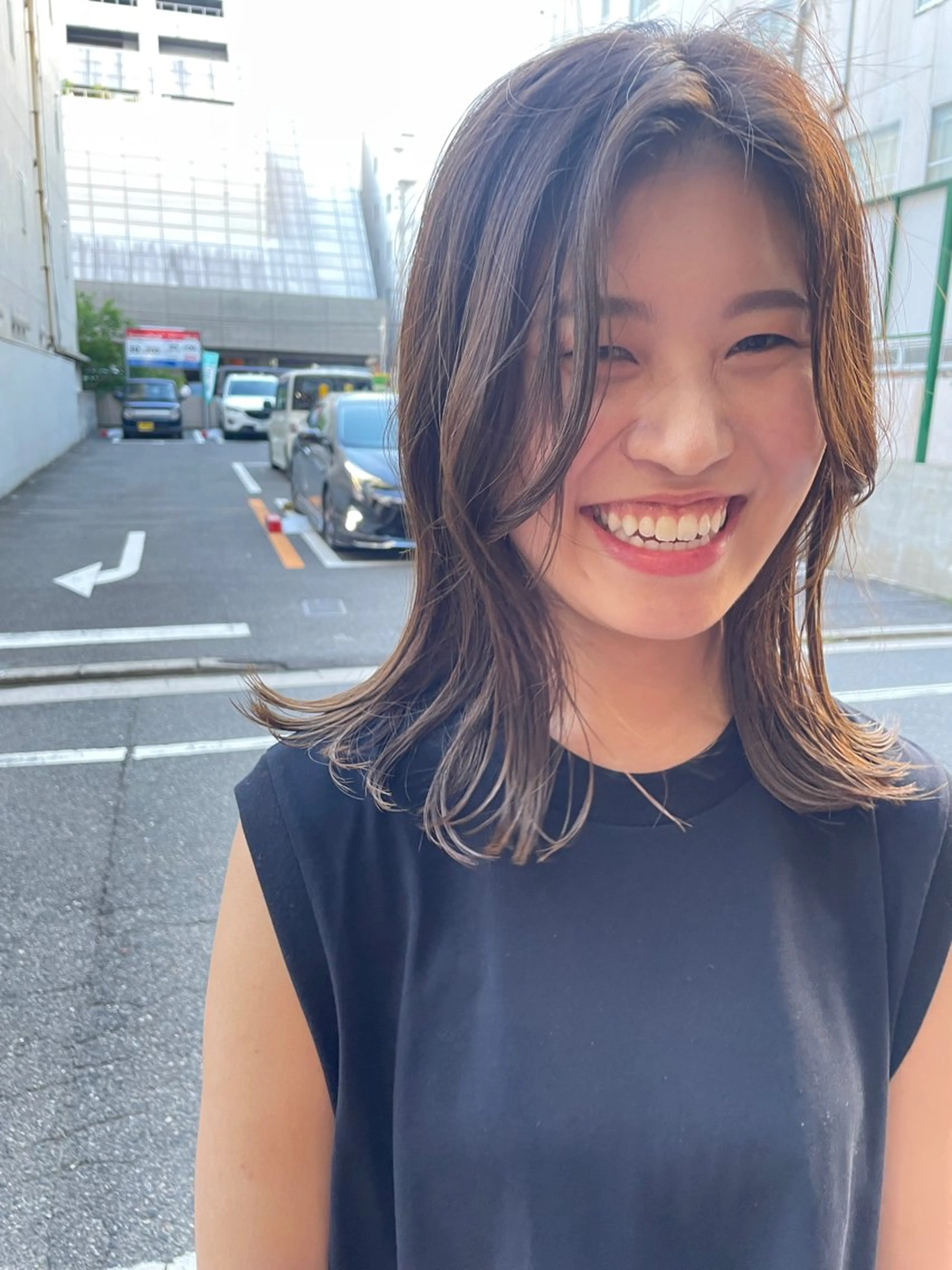 セミロング カット ヘアカラー トリートメント さの あやねのヘアスタイル