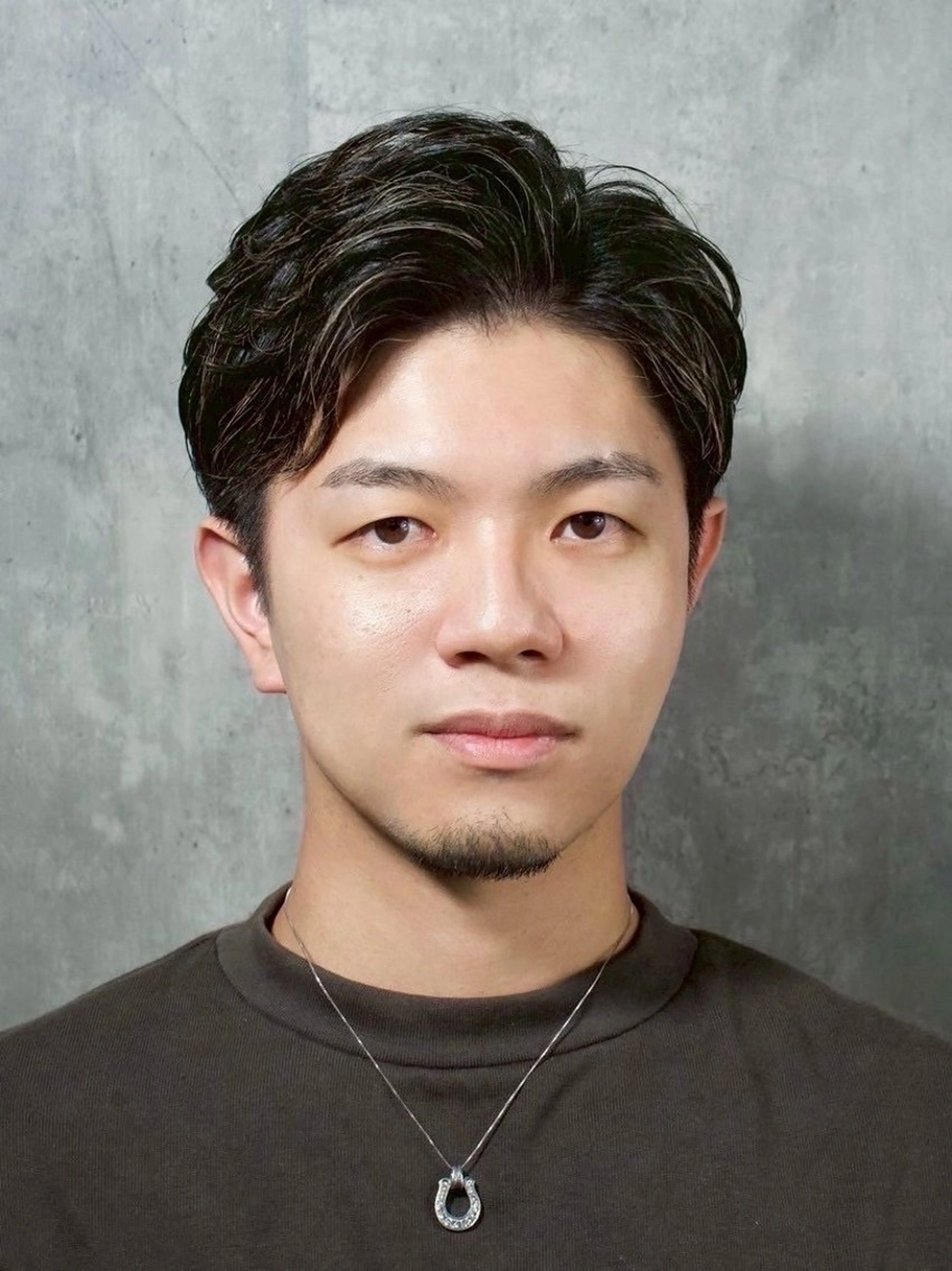 ミディアム パーマ ヘアアレンジ メンズ barber shopのヘアスタイル