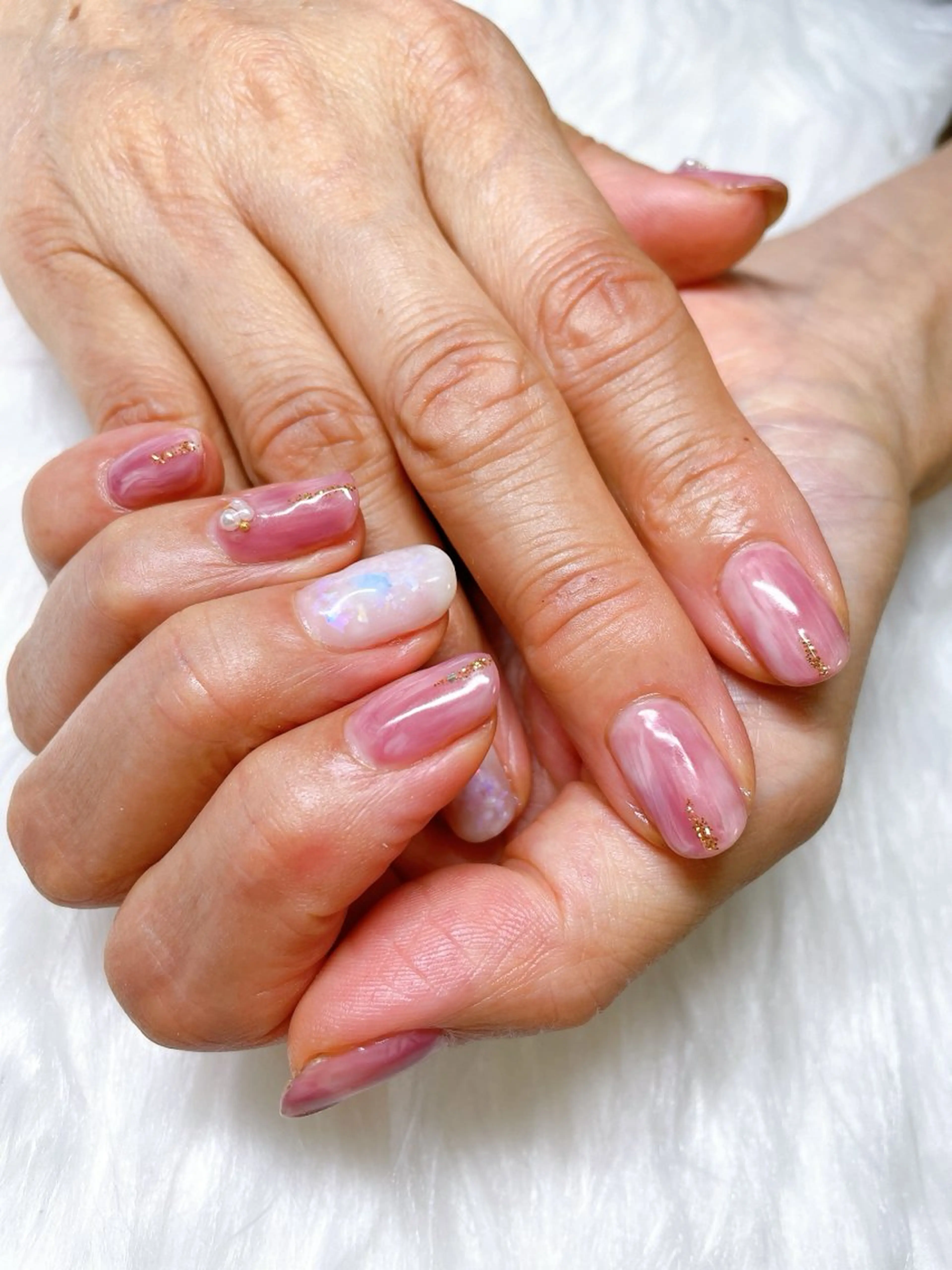 ネイル アートネイル 大理石ネイル(マーブル) ハンドネイル Beauty salon 100＋大鳥居店所属・100＋大鳥居店 MIKAのネイルデザイン