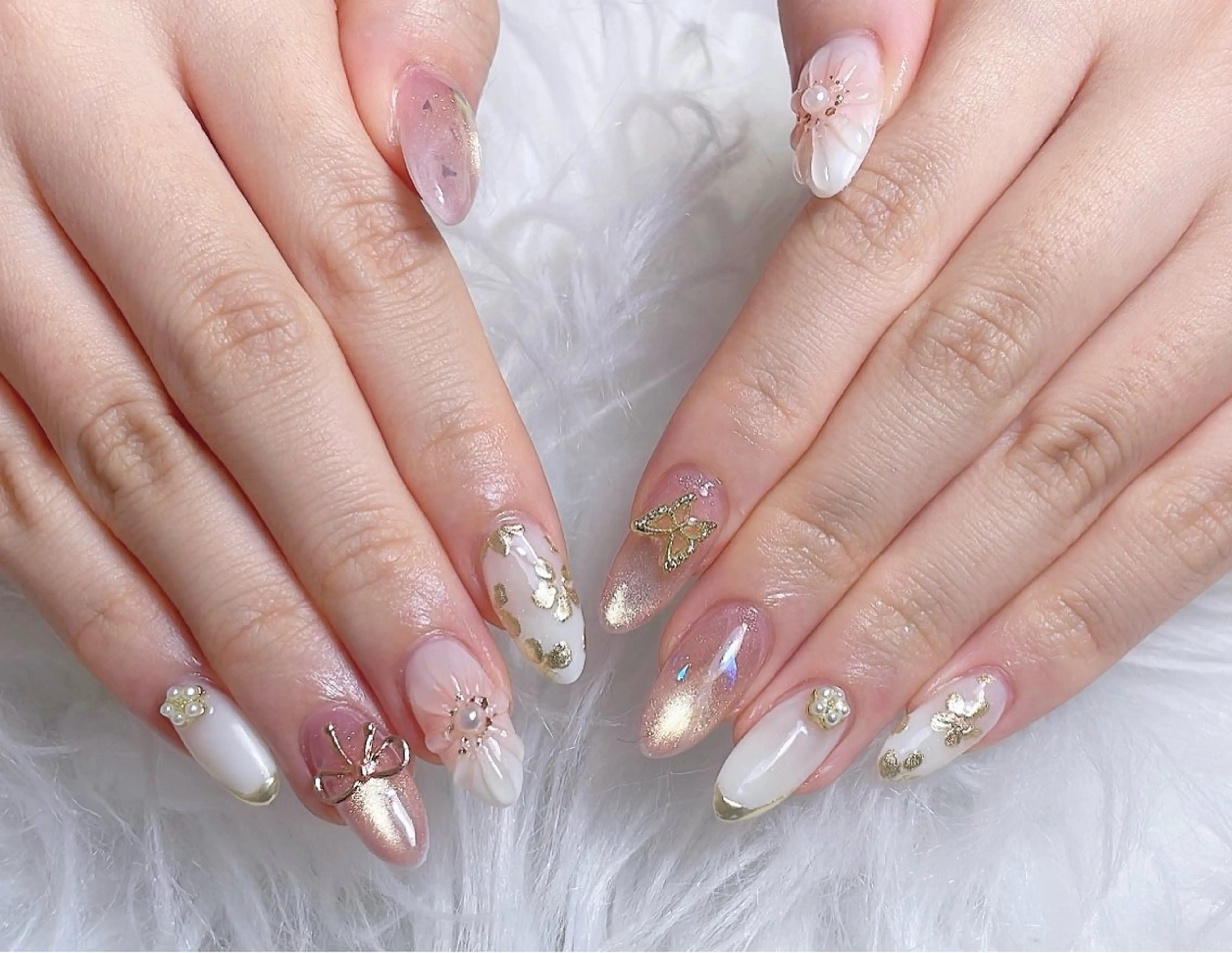 ネイル アニマル柄 チークネイル 成人式 フラッシュネイル フットネイル ハンドネイル B·U Nail大宮 長さだし専門店のネイルデザイン